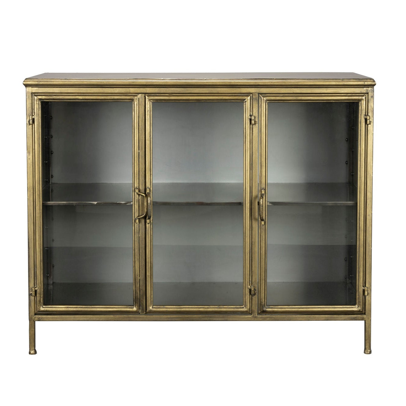 Dutchbone Gertlush Brass & Clear Glass Sideboard