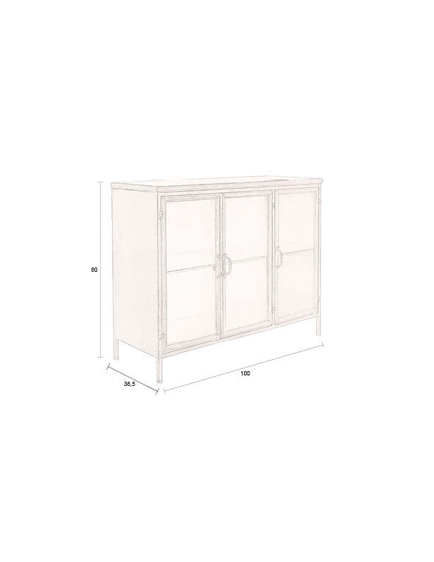 Dutchbone Gertlush Brass & Clear Glass Sideboard