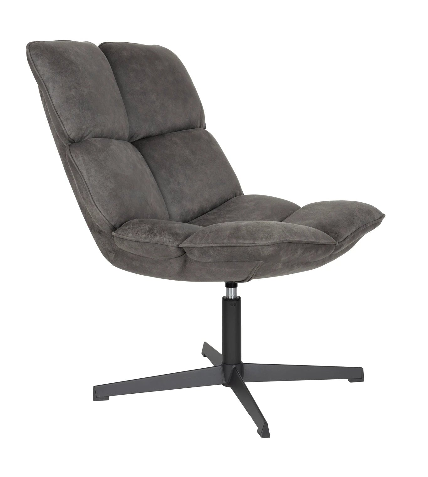 Vix Anthracite Grey Velvet Lounge Chair