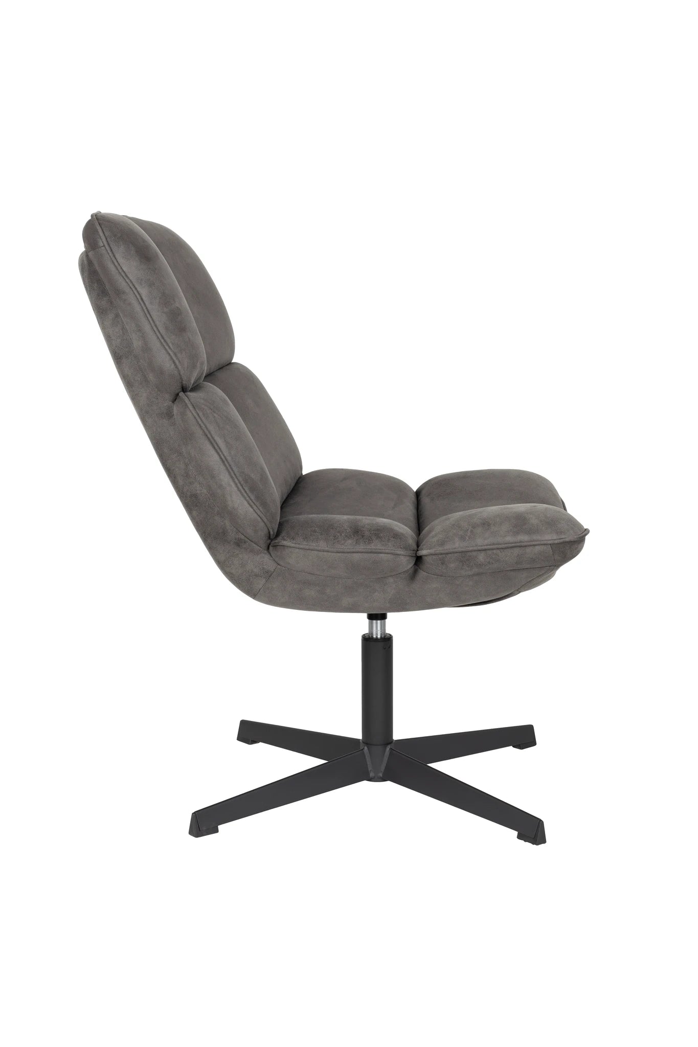 Vix Anthracite Grey Velvet Lounge Chair