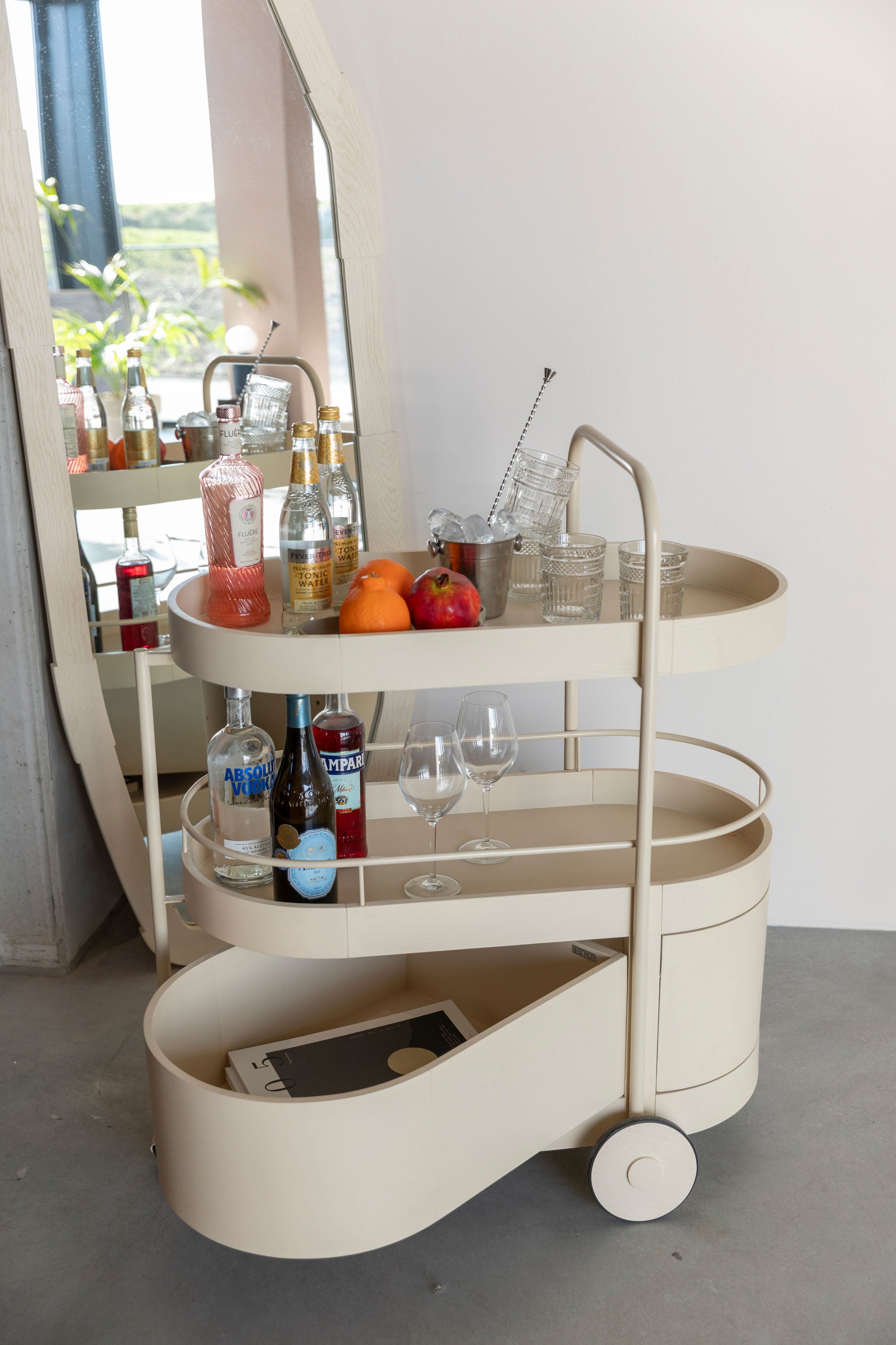 Zuiver Wim Beige Drinks Trolley