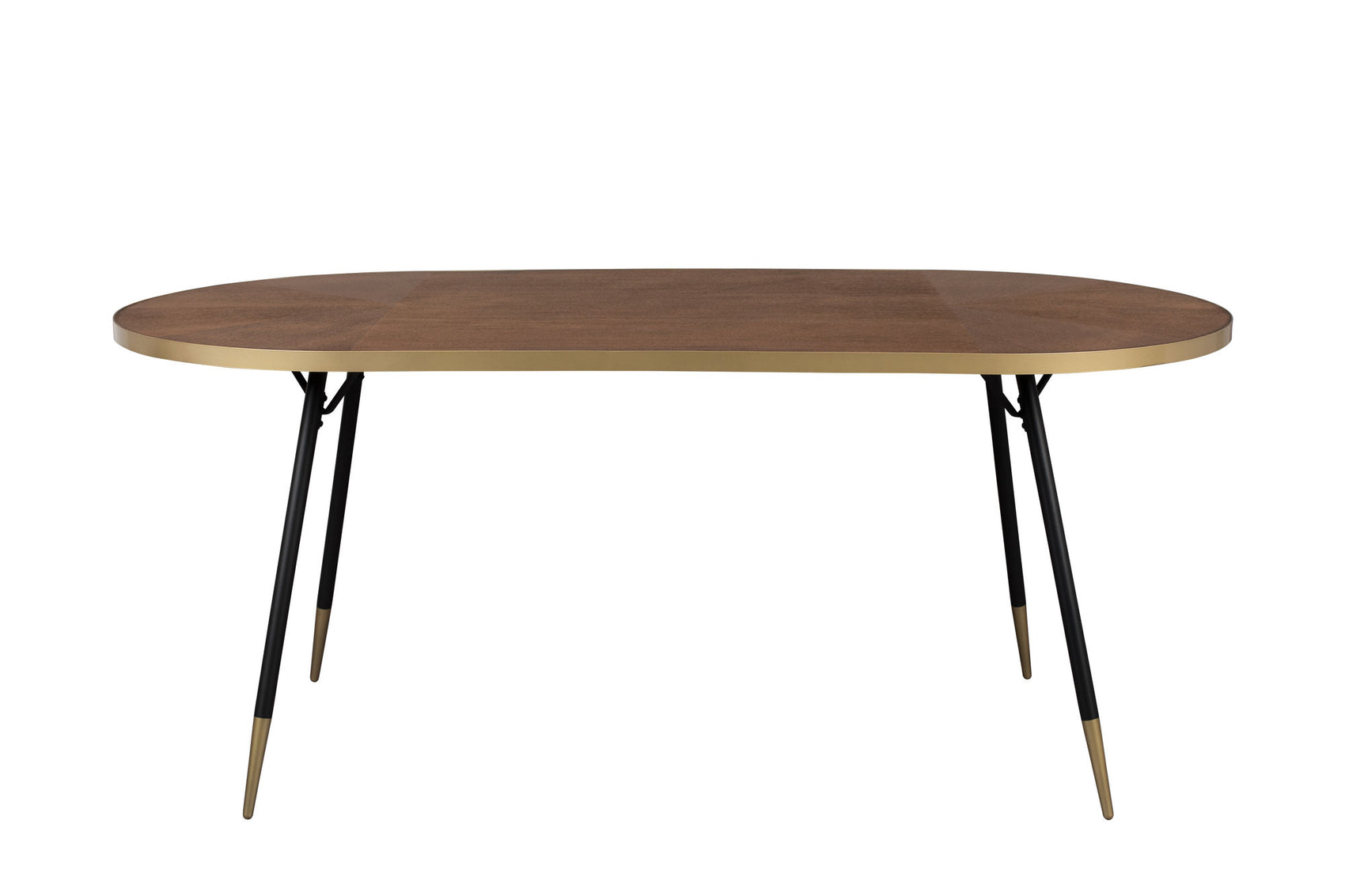 Denise Brown Wood & Gold Oval Dining Table 200cm