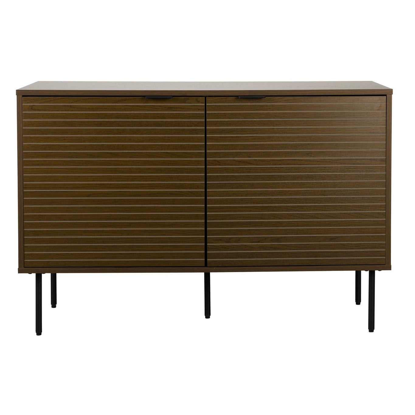 Flux Smoked Oak Brown Wood Low Cabinet