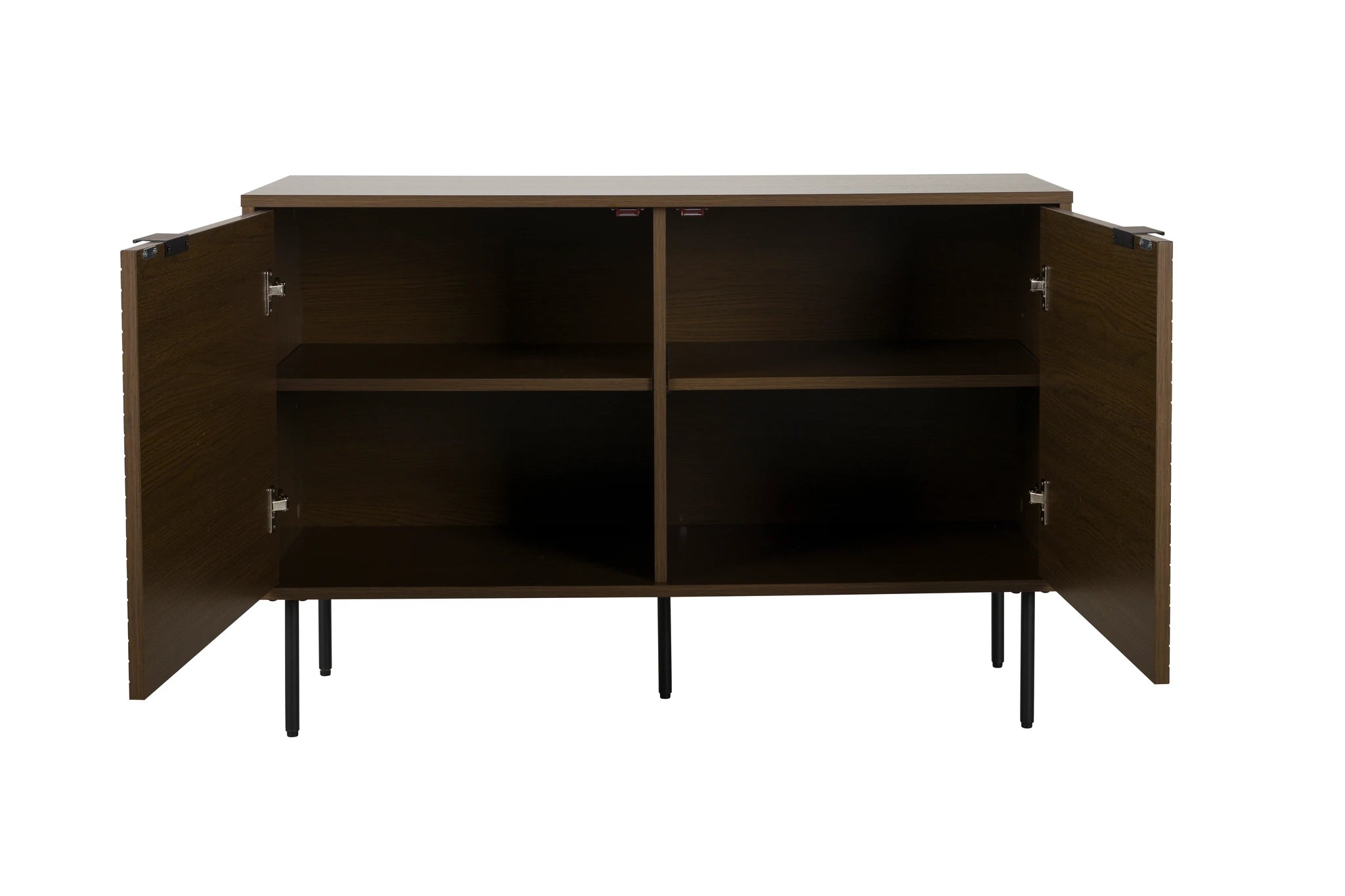 Flux Smoked Oak Brown Wood Low Cabinet