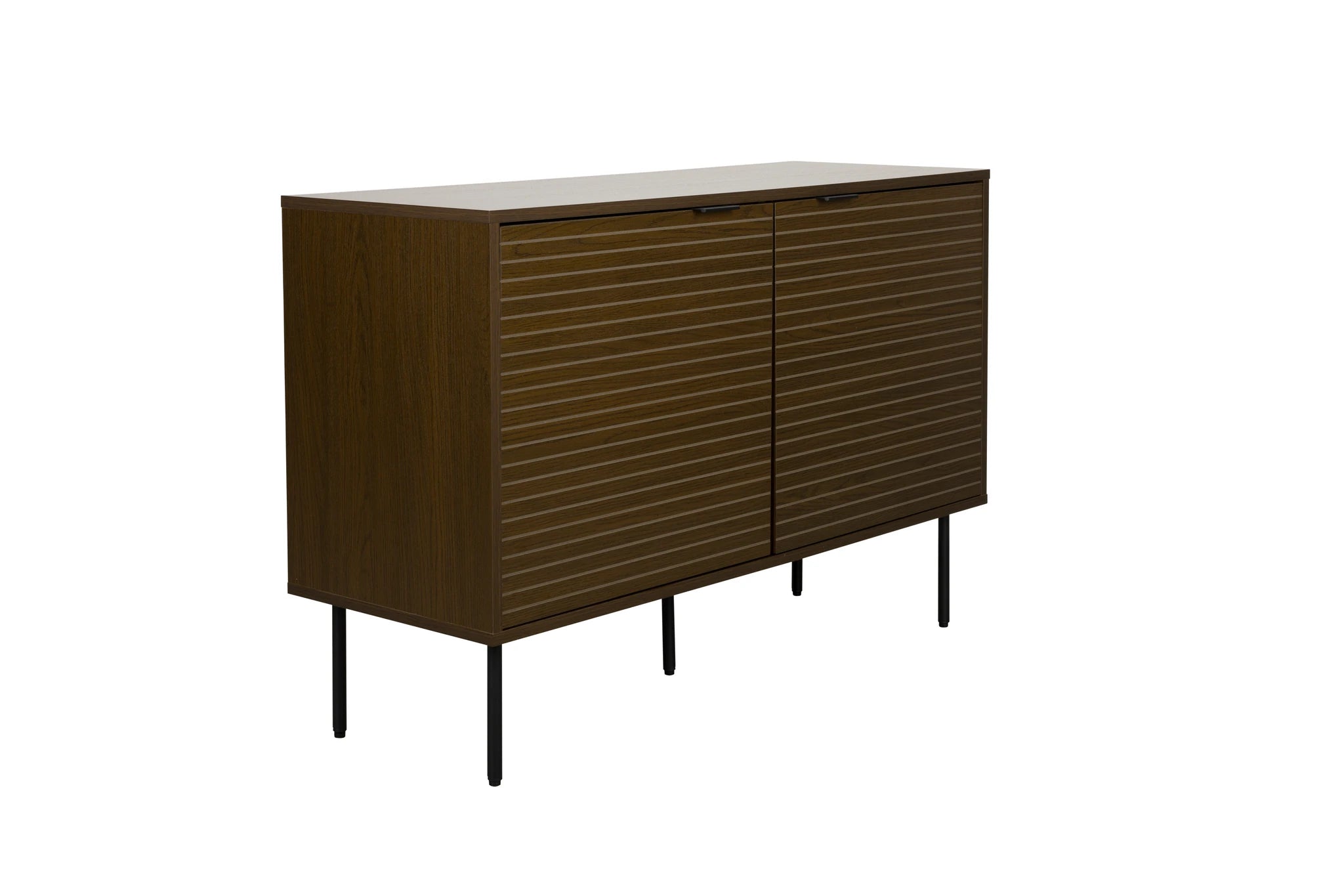 Flux Smoked Oak Brown Wood Low Cabinet
