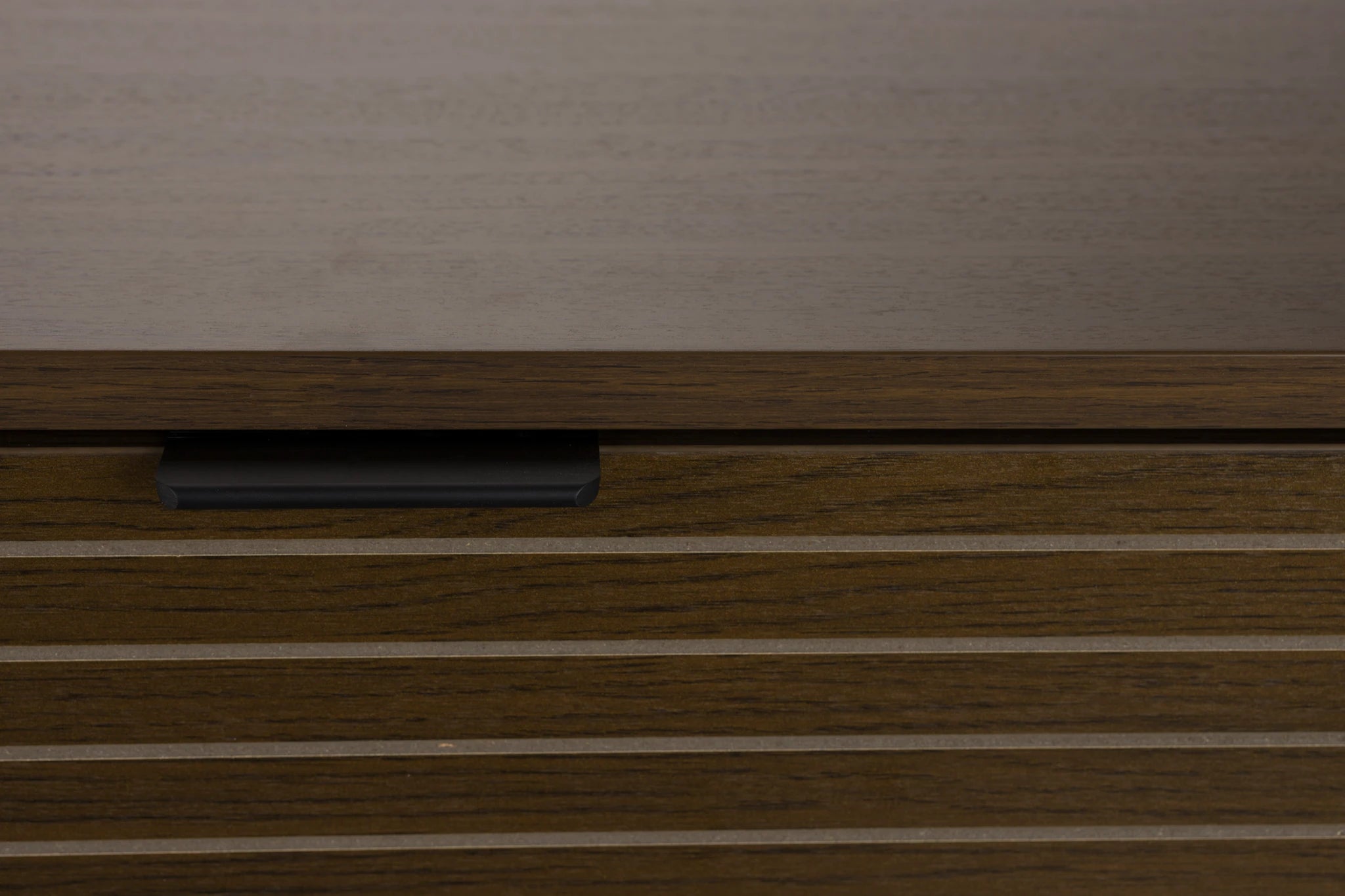 Flux Smoked Oak Brown Wood Low Cabinet