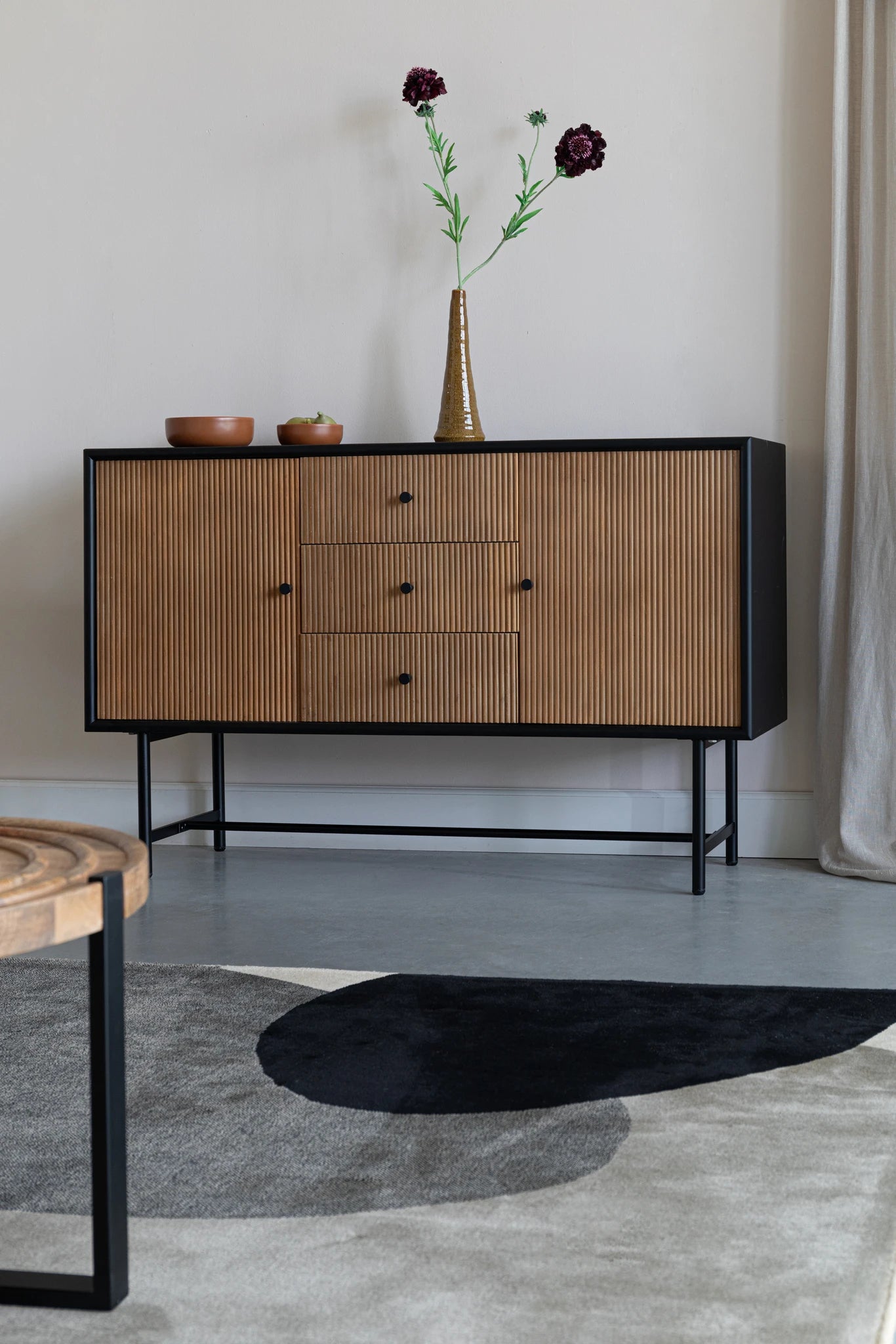 Coztilla Brown Pine Wood Sideboard