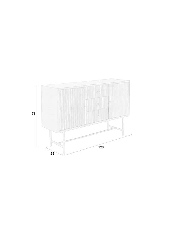 Coztilla Brown Pine Wood Sideboard