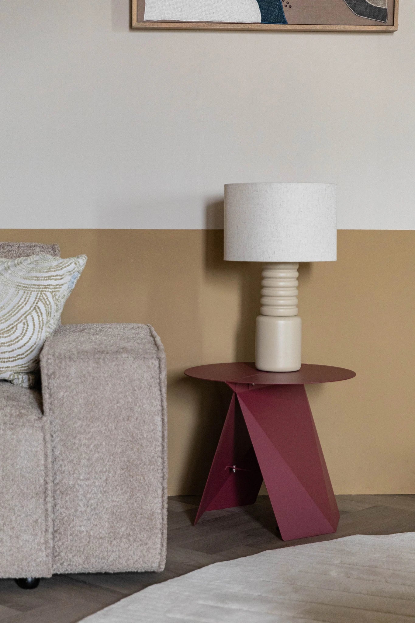 Zuiver Foldy Marsala Red Steel Side Table