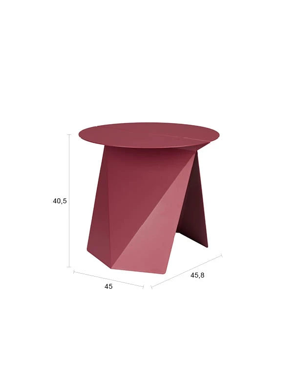 Zuiver Foldy Marsala Red Steel Side Table
