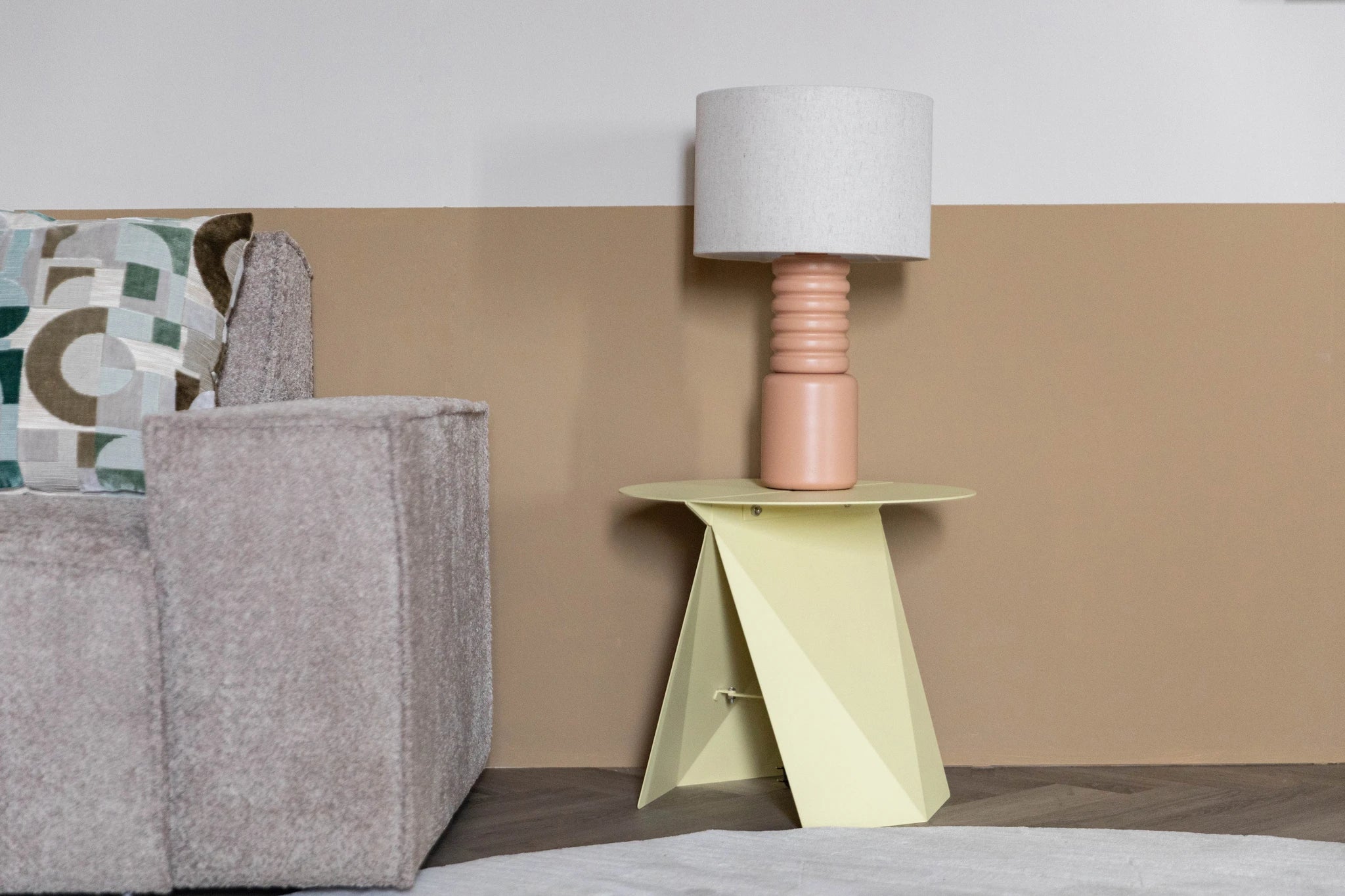 Zuiver Foldy Lemon Yellow Steel Side Table