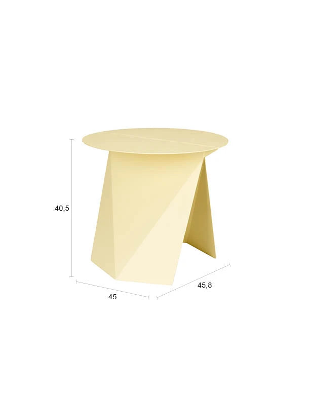 Zuiver Foldy Lemon Yellow Steel Side Table