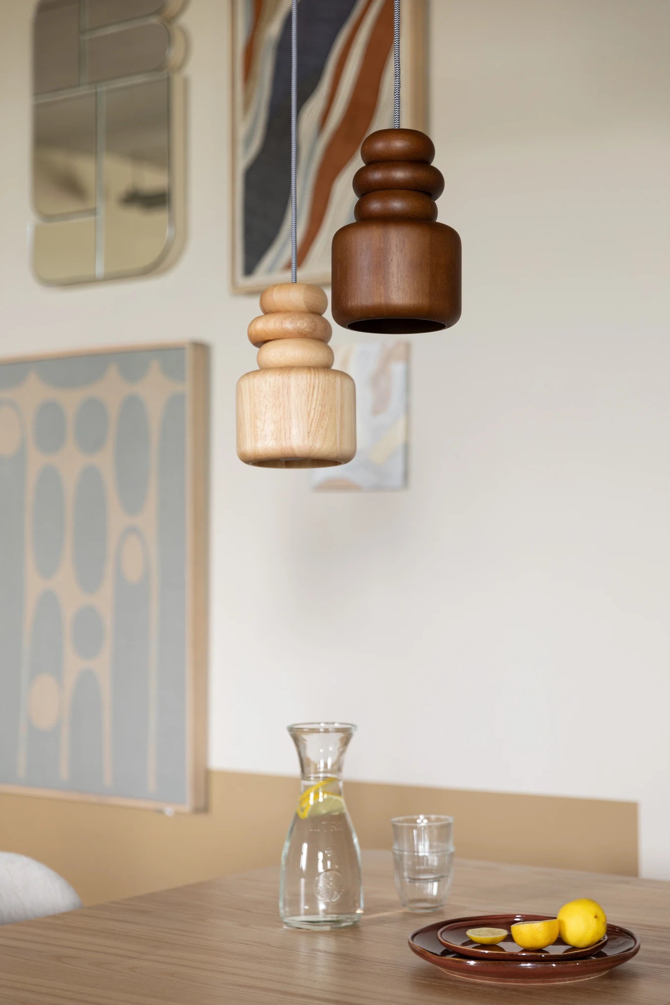 Zuiver Dicky Walnut Brown Wood Pendant Light