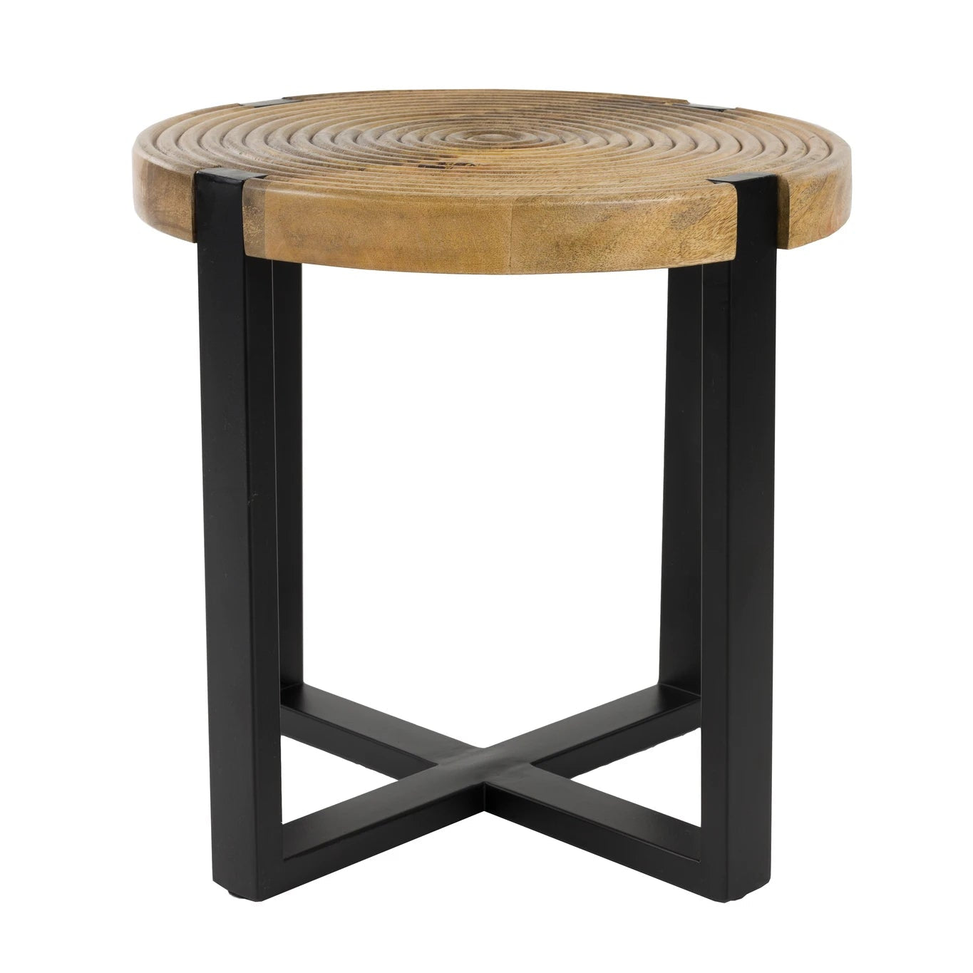 Buz Brown Wood Side Table