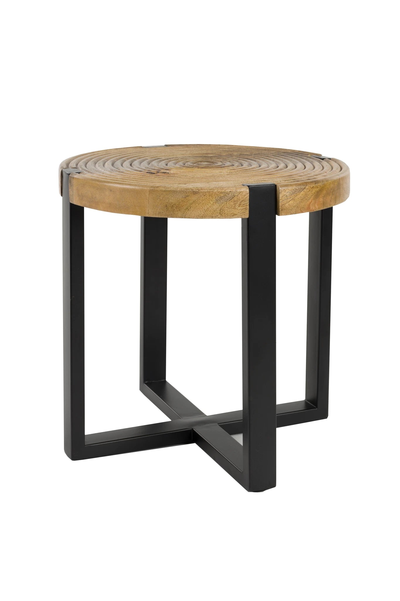 Buz Brown Wood Side Table