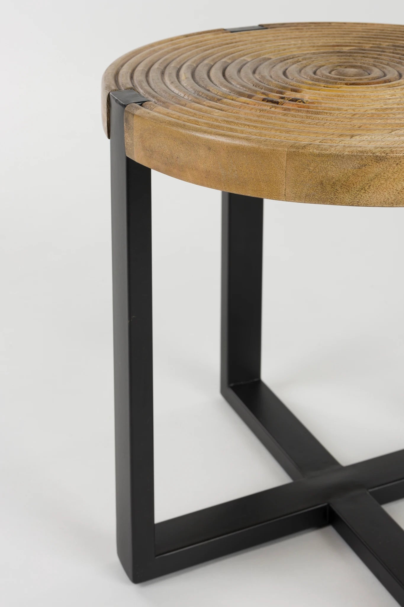 Buz Brown Wood Side Table