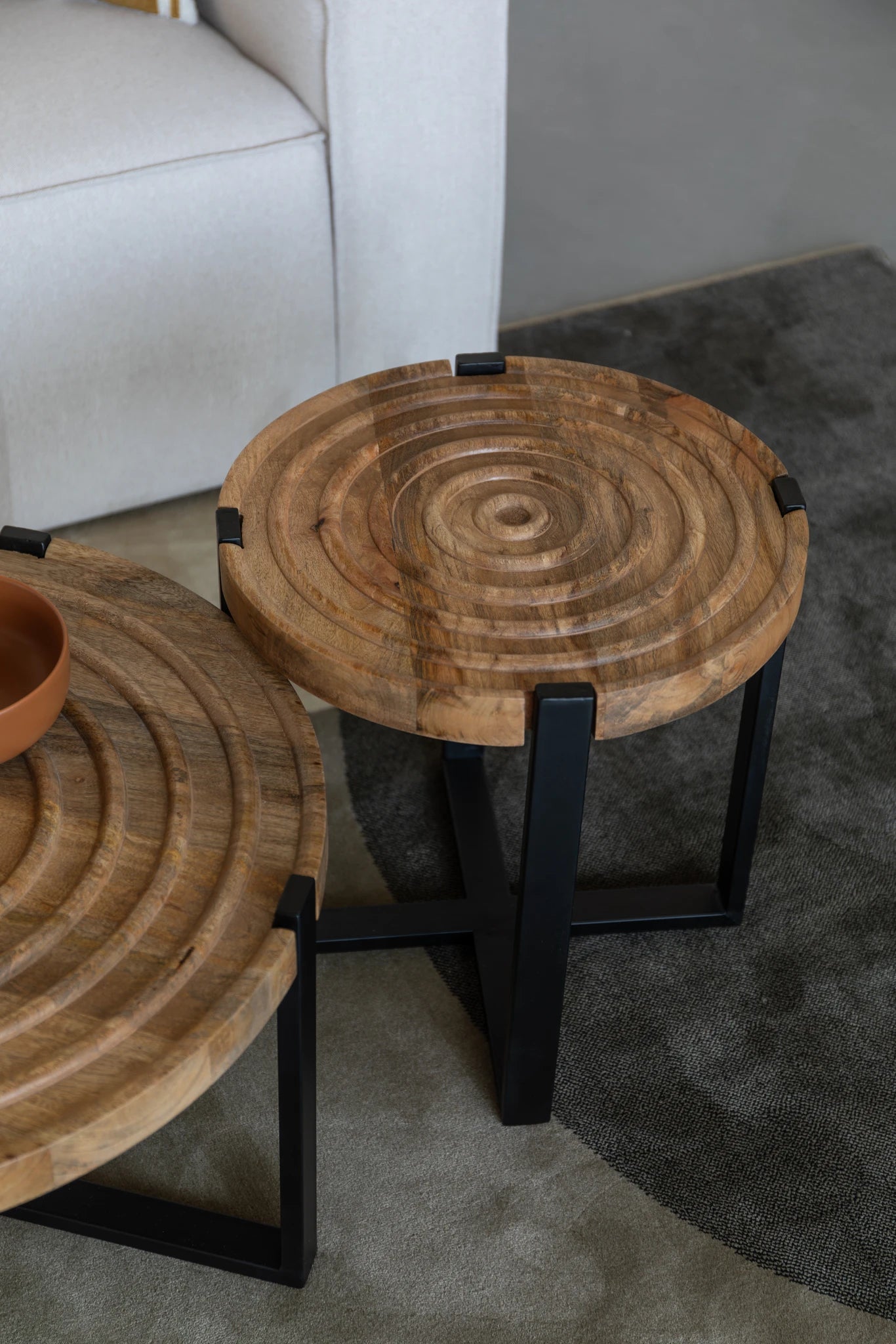Buz Brown Wood Side Table