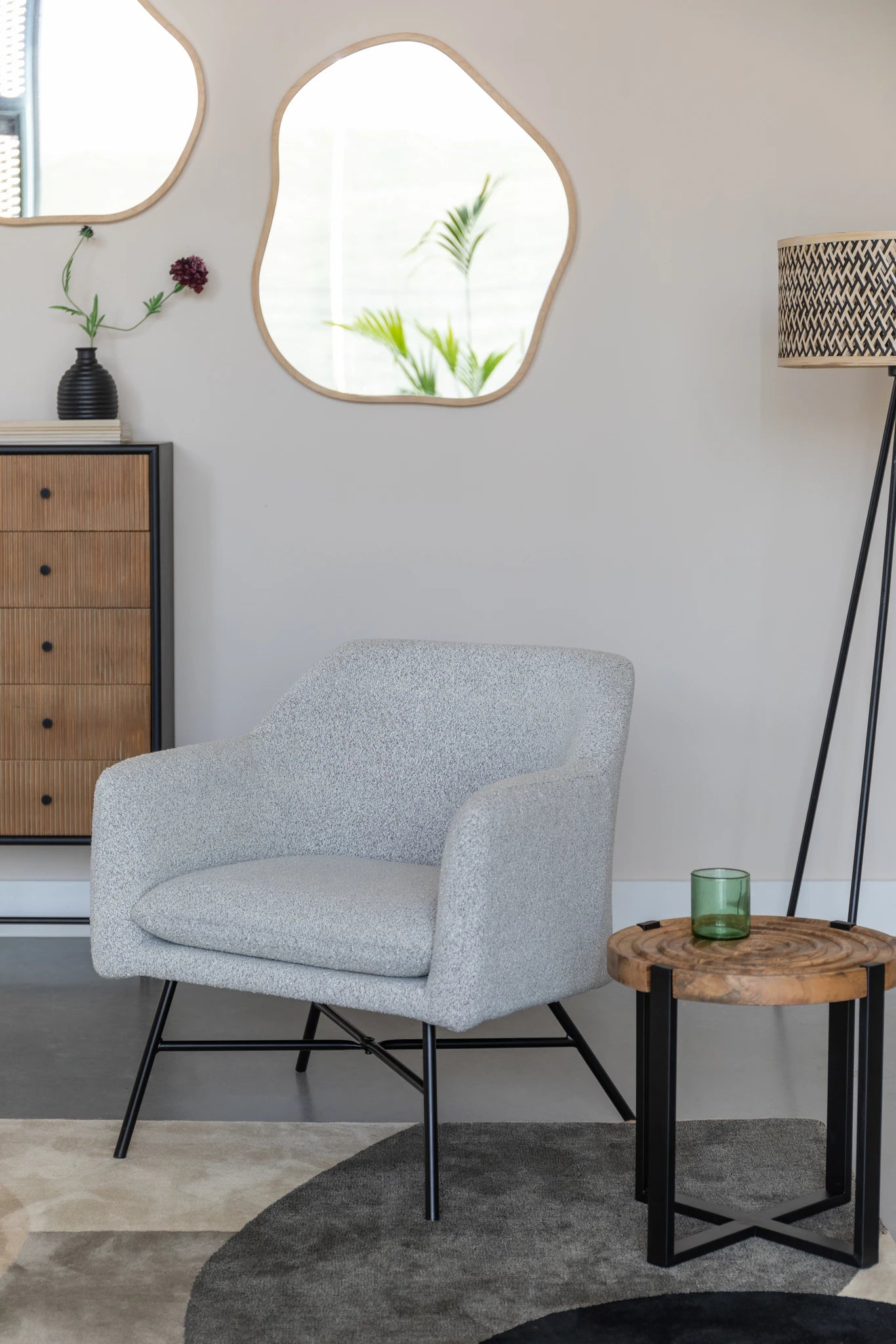 Buz Brown Wood Side Table
