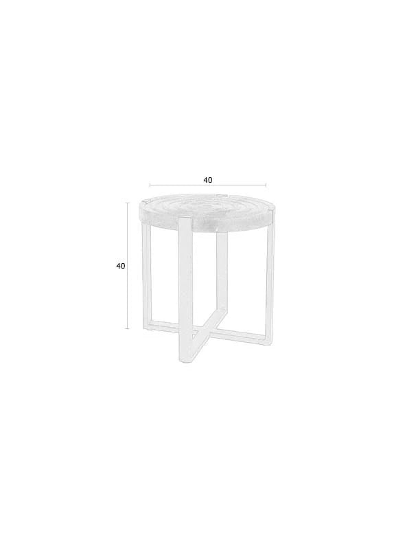 Buz Brown Wood Side Table