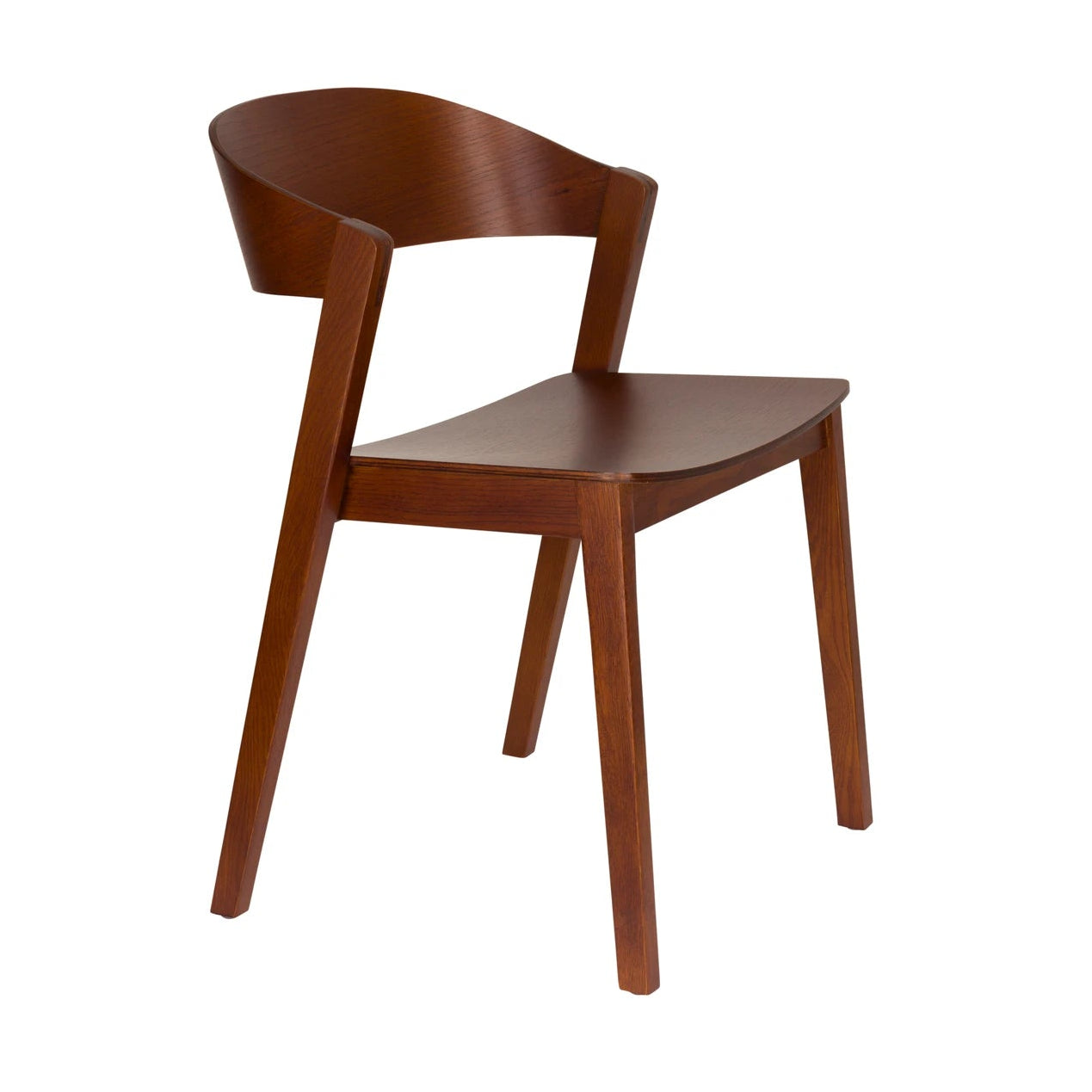 Set of 2 Wooz Walnut Brown Beech Wood Dining Chairs