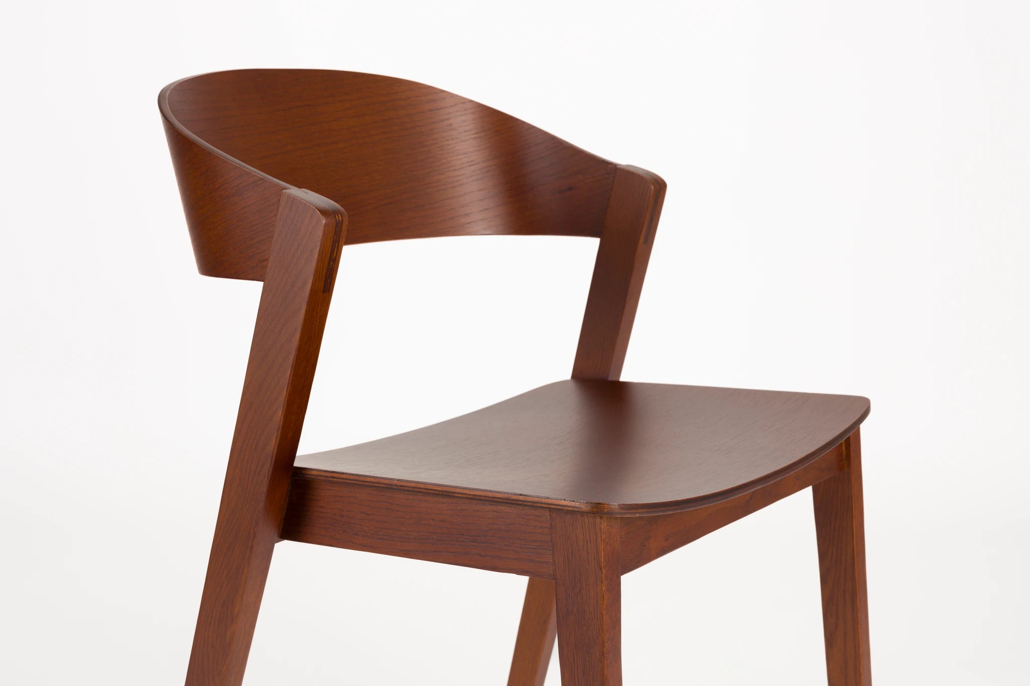 Set of 2 Wooz Walnut Brown Beech Wood Dining Chairs
