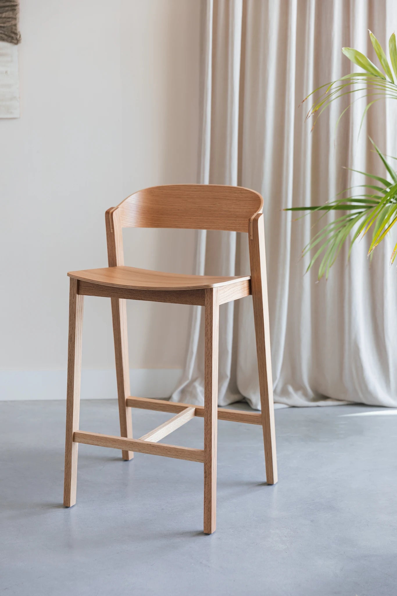 Wooz Natural Beech Wood Bar Stool