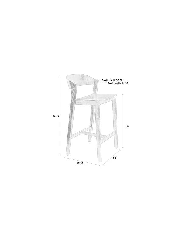 Wooz Natural Beech Wood Bar Stool
