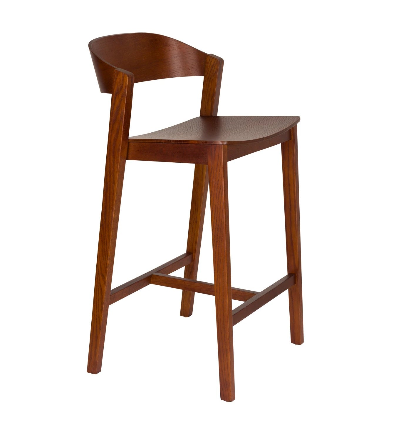 Wooz Walnut Brown Beech Wood Bar Stool