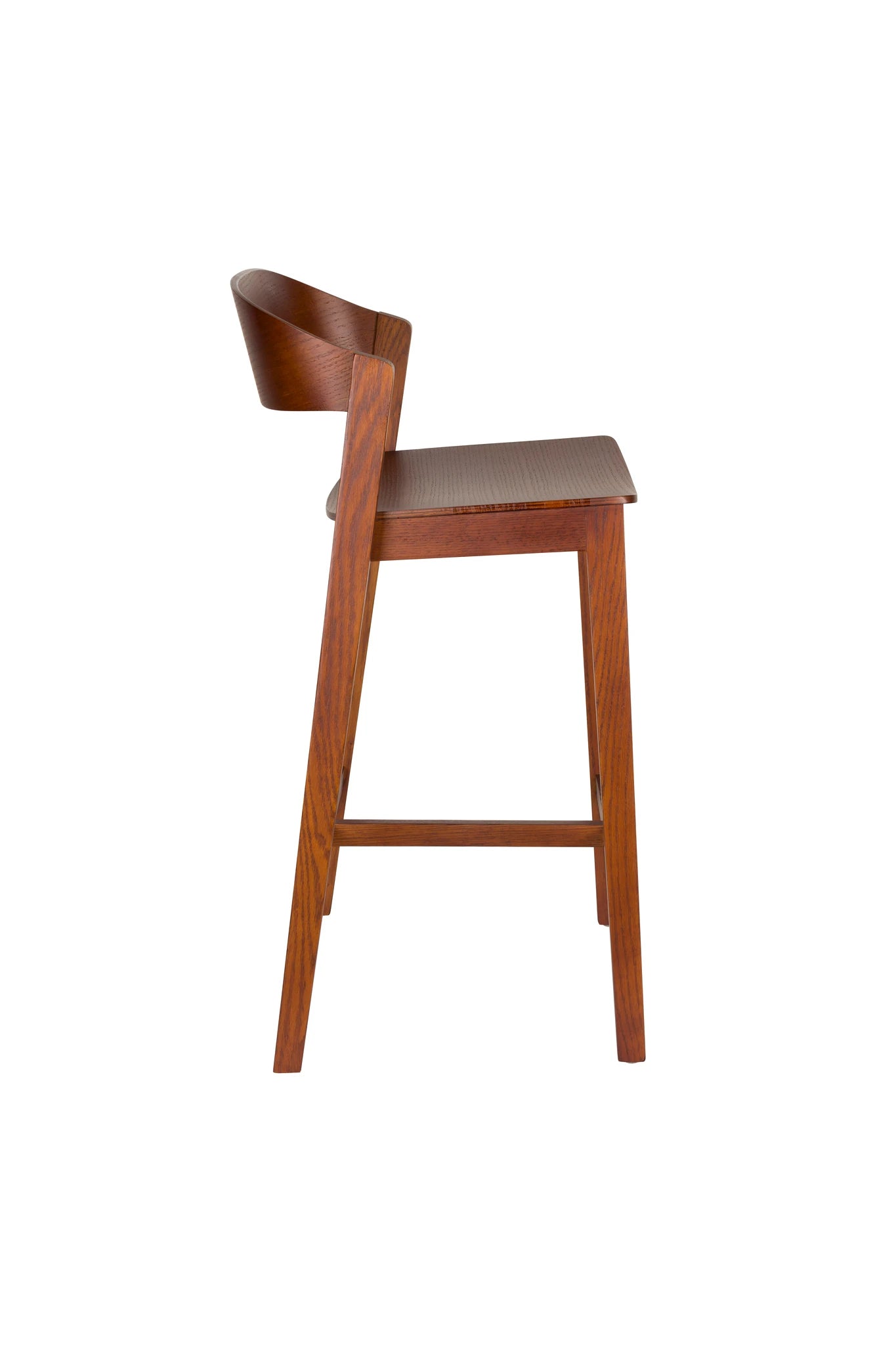 Wooz Walnut Brown Beech Wood Bar Stool