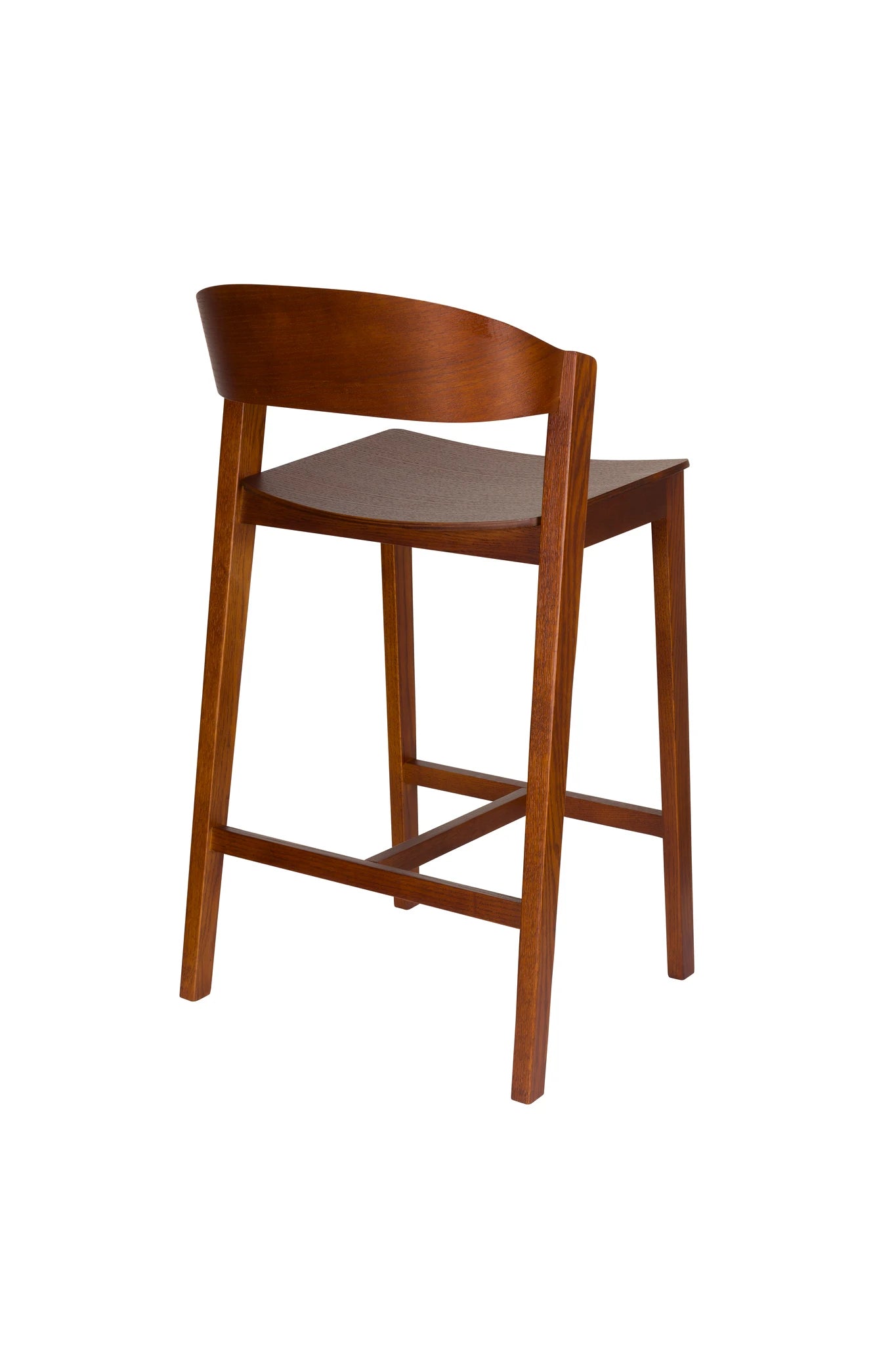 Wooz Walnut Brown Beech Wood Bar Stool