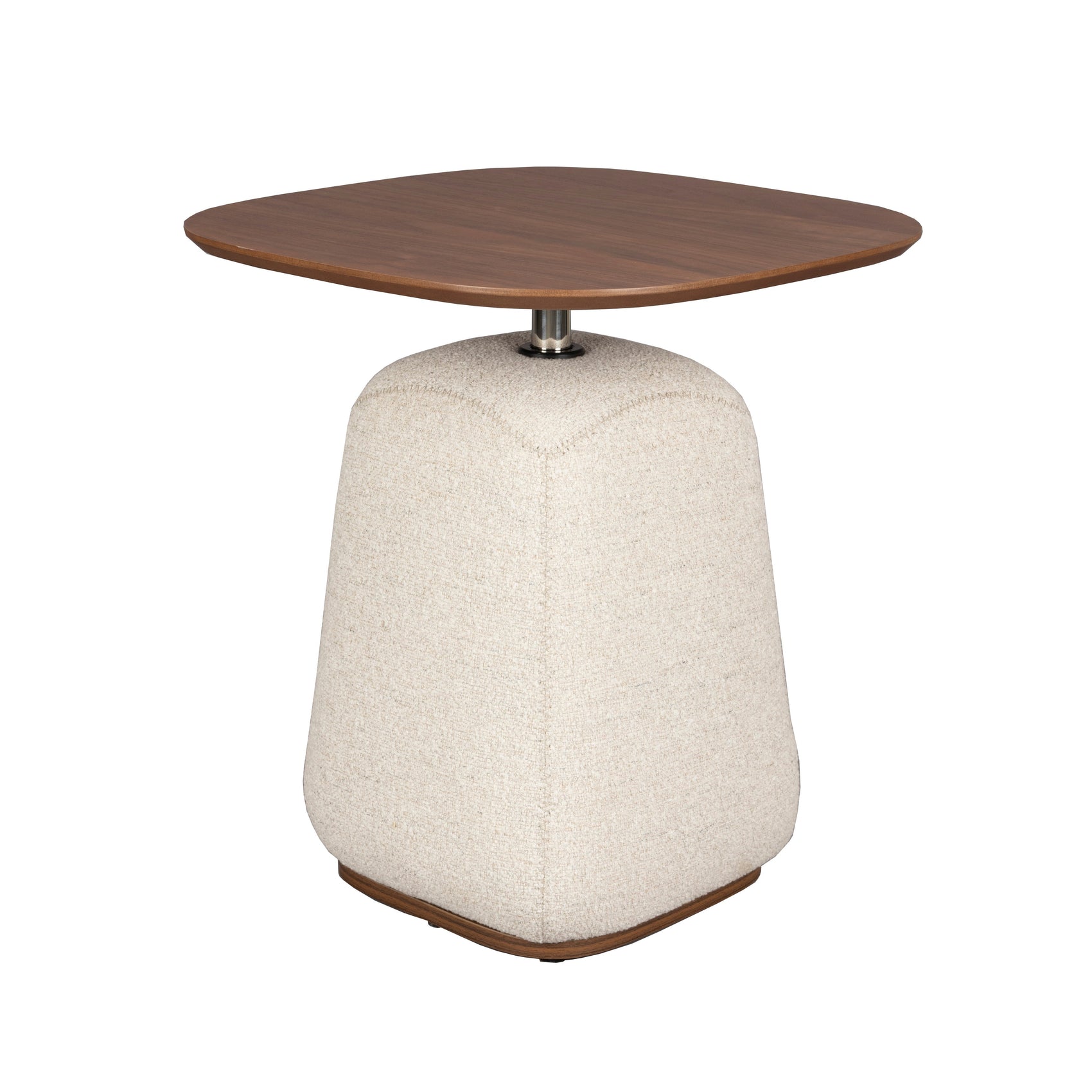 Dutchbone Shelly Off-White Boucle & Wood Side Table