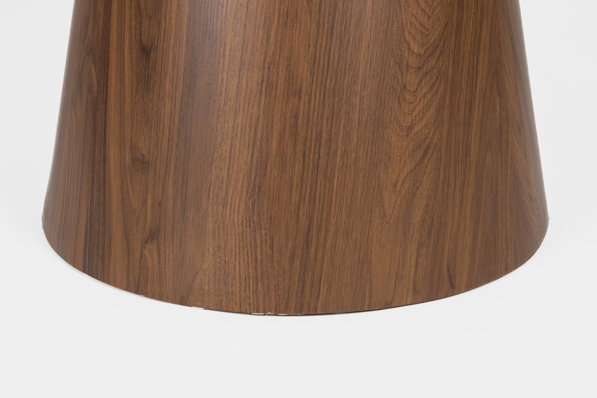 Almira Walnut Brown Oak Wood & White Marble Round Dining Table