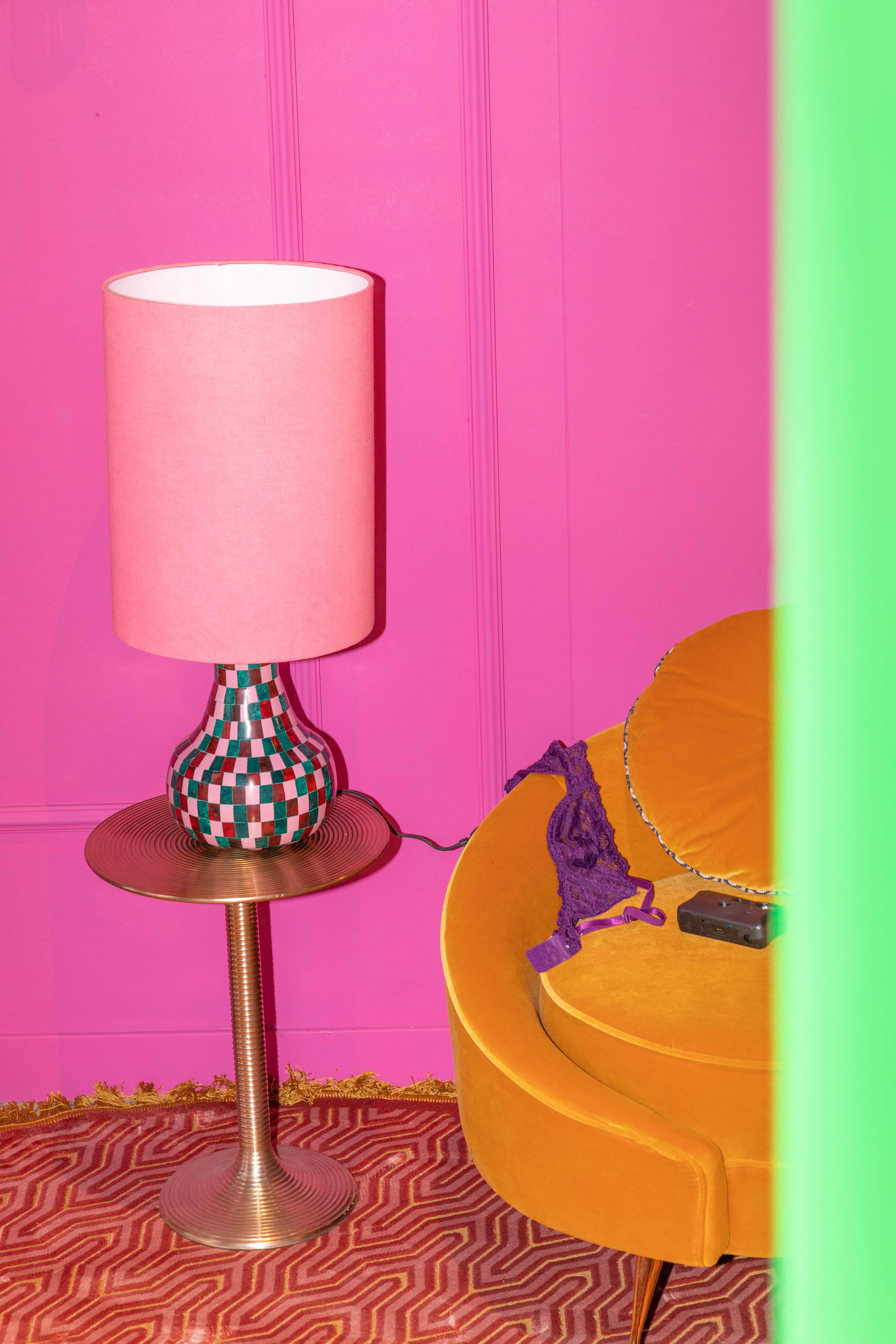 Bold Monkey Don't Be Afraid of Colour Blocks Pink Table Lamp