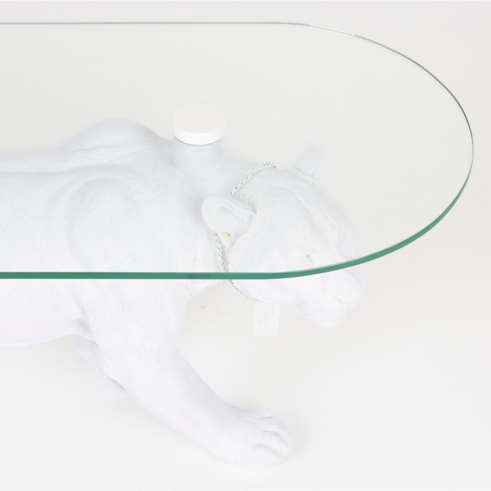 Bold Monkey Dope as Hell All White Panther Coffee Table