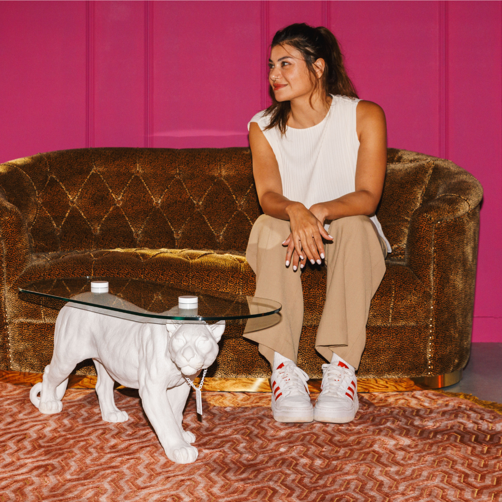 Bold Monkey Dope as Hell All White Panther Coffee Table