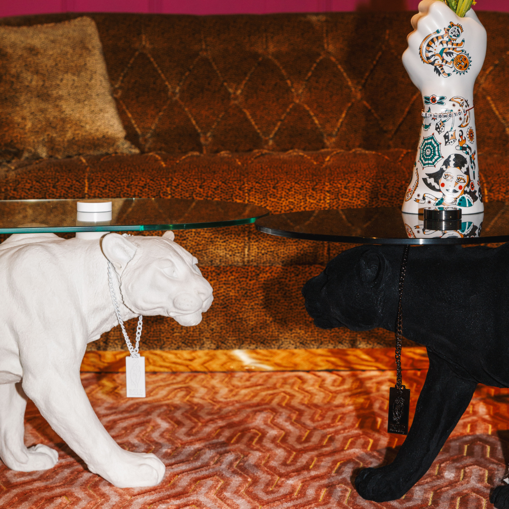 Bold Monkey Dope as Hell All White Panther Coffee Table