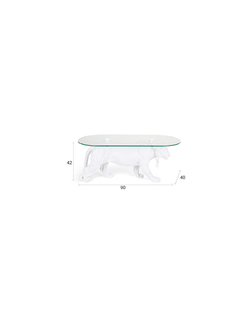 Bold Monkey Dope as Hell All White Panther Coffee Table