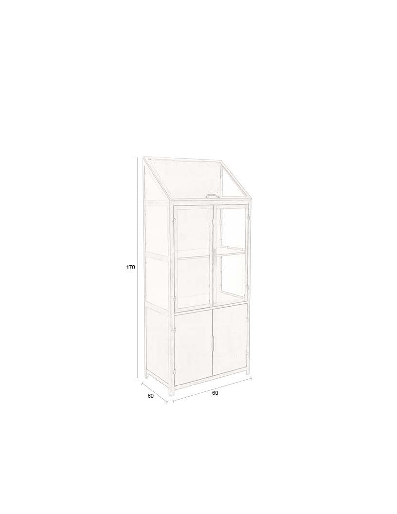 Dutchbone Monviso Gold & Glass Display Cabinet