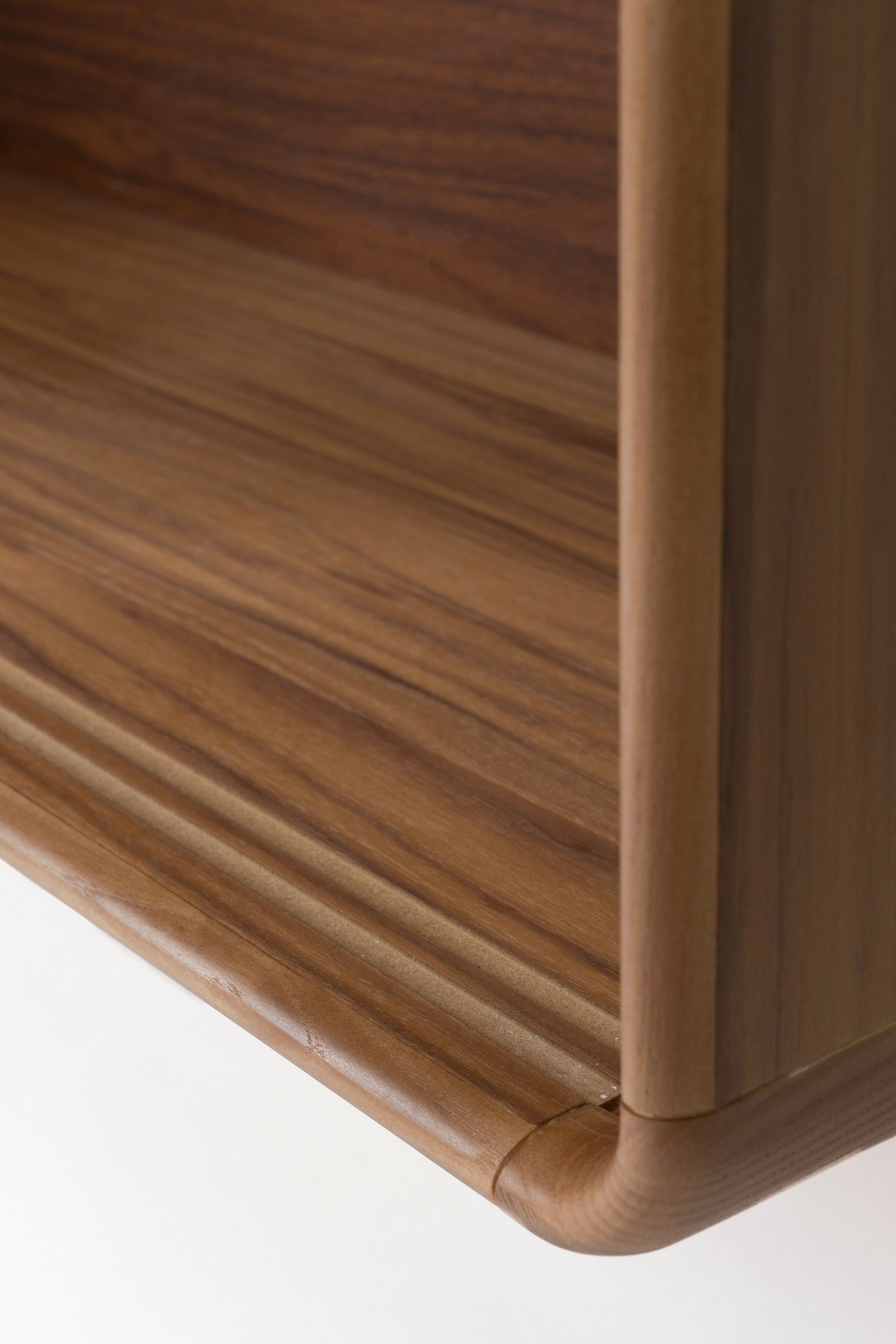 Zuiver Rise Walnut Brown Wood & Ribbed Glass Display Unit