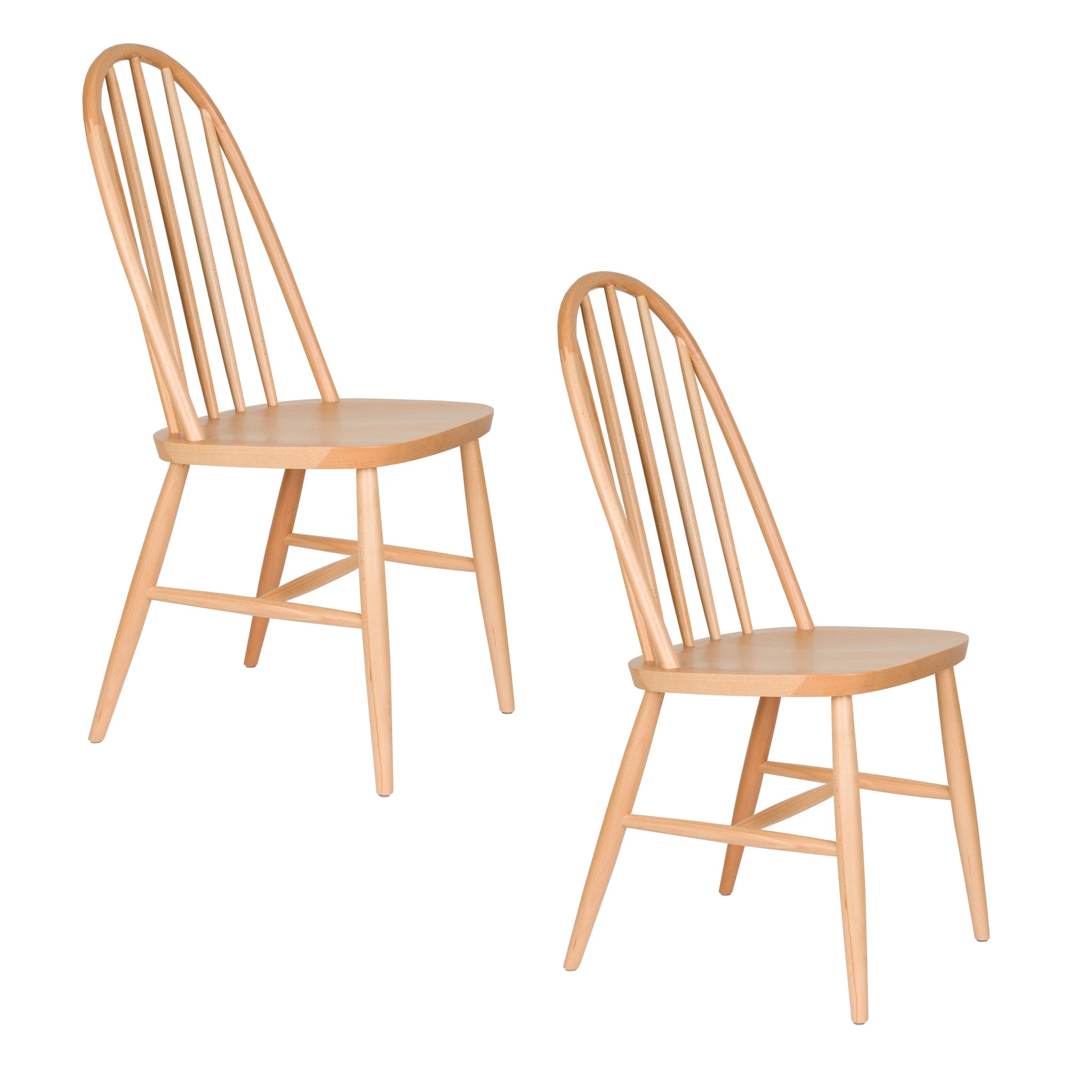 Set of 2 Guez Natural Beige Mango Wood Dining Chairs
