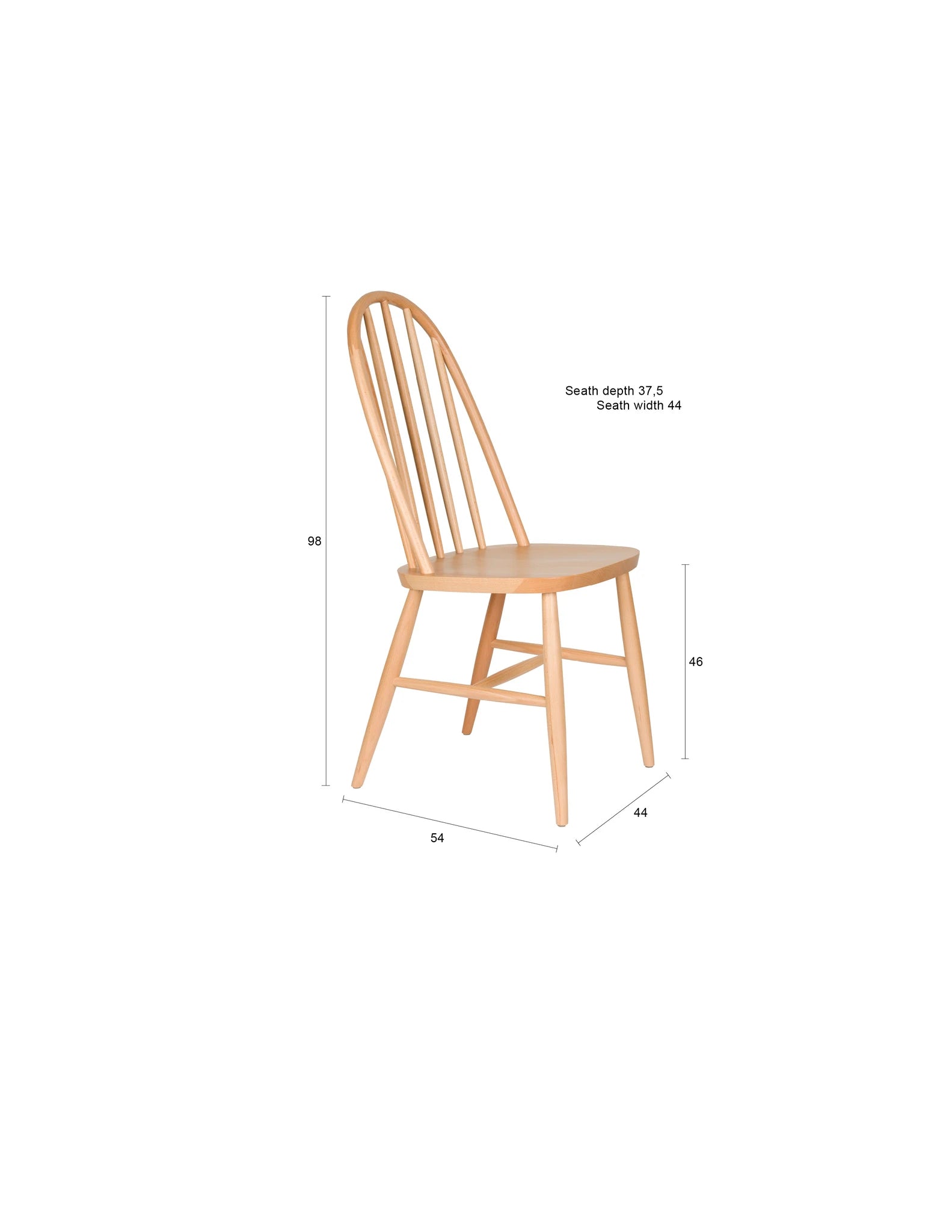Set of 2 Guez Natural Beige Mango Wood Dining Chairs