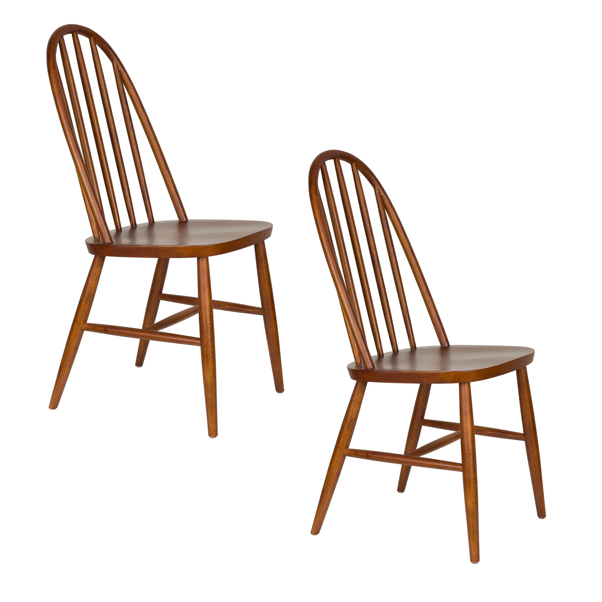 Set of 2 Guez Walnut Brown Mango Wood Dining Chairs