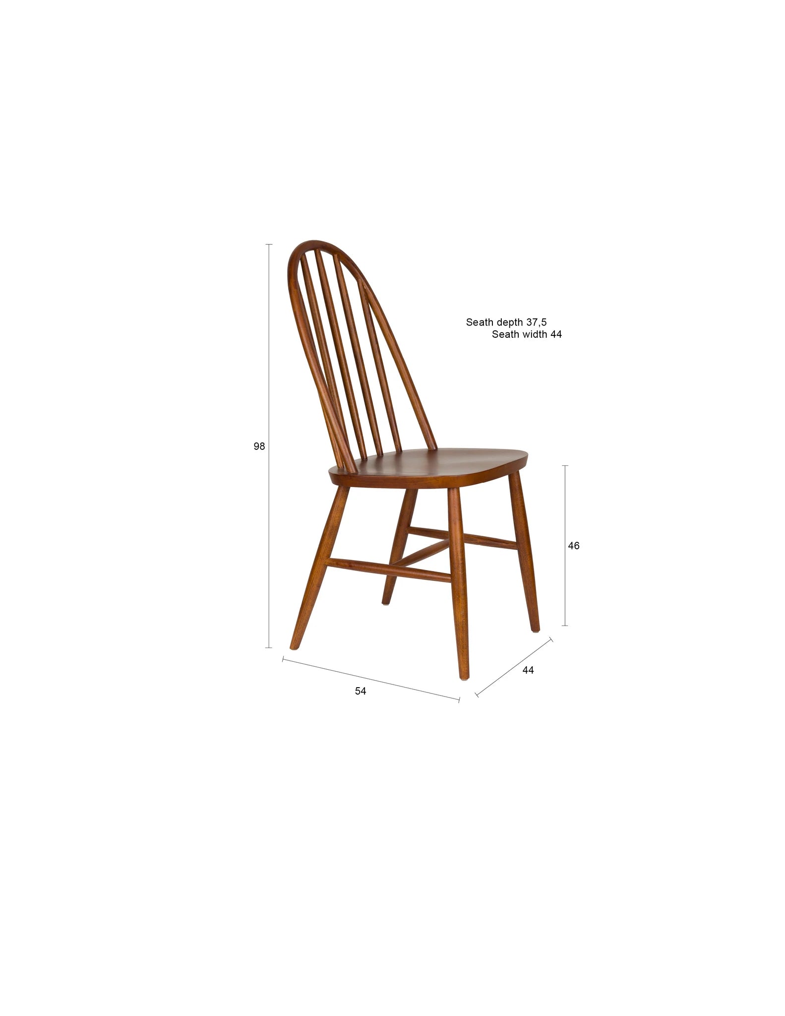 Set of 2 Guez Walnut Brown Mango Wood Dining Chairs