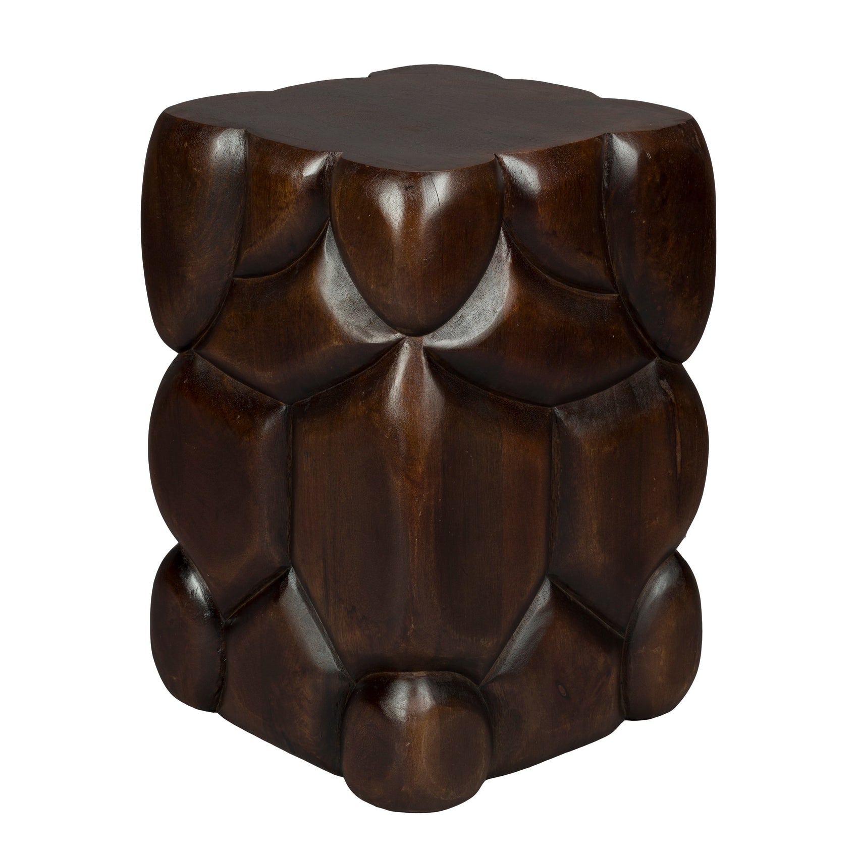 Dutchbone Brooklyn Deep Brown Mango Wood Stool Side Table