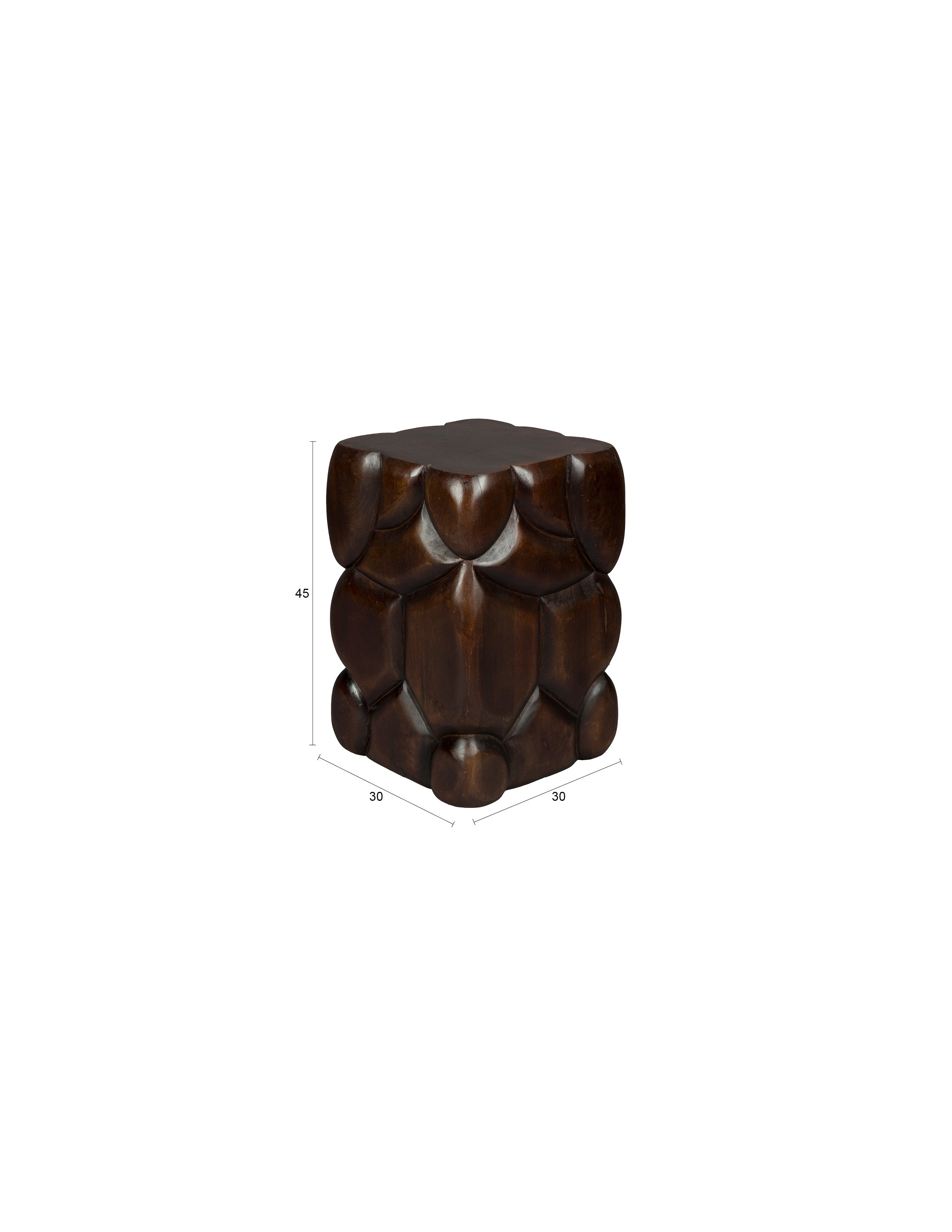 Dutchbone Brooklyn Deep Brown Mango Wood Stool Side Table