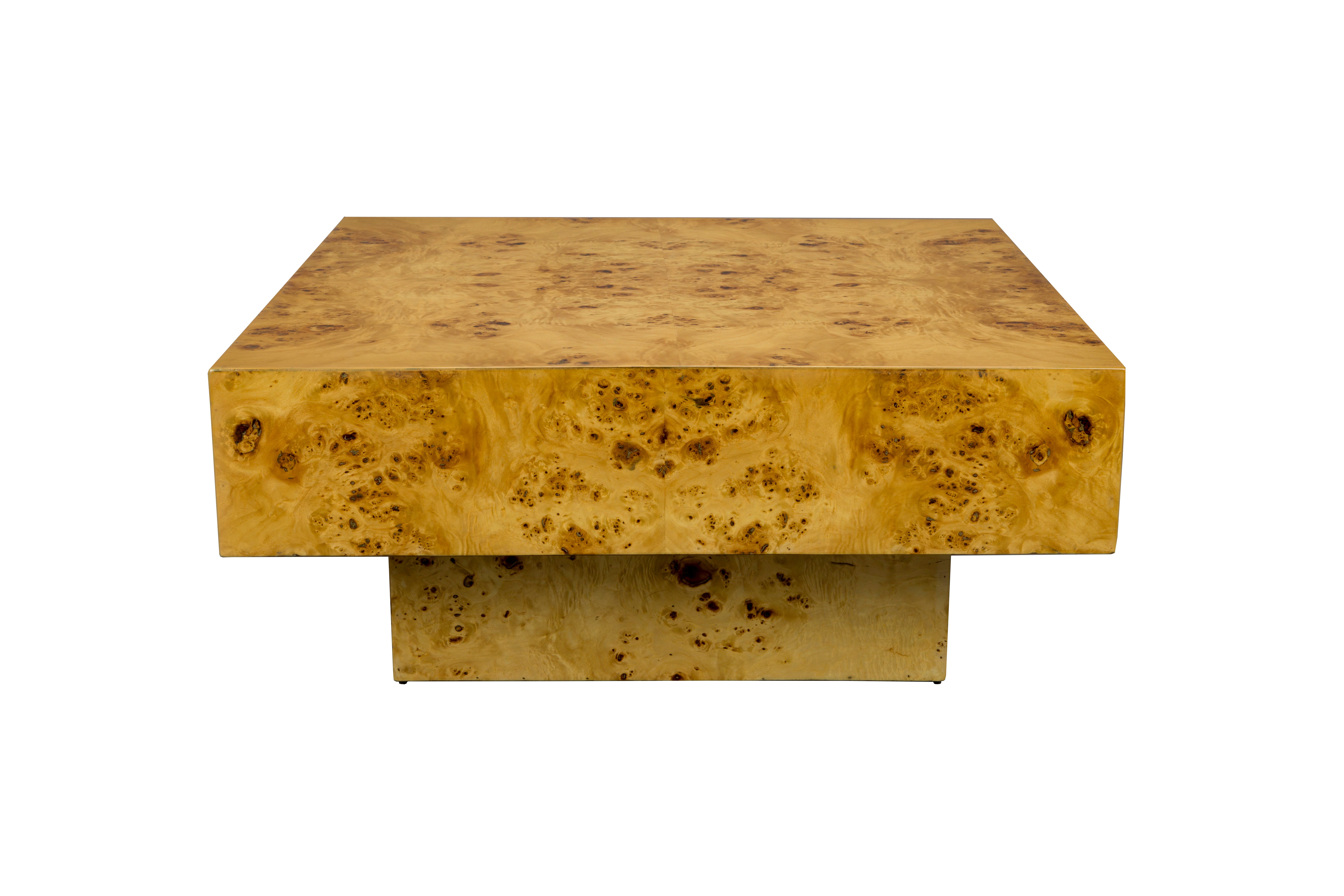 Dutchbone Quinn Natural Burl Wood Square Coffee Table