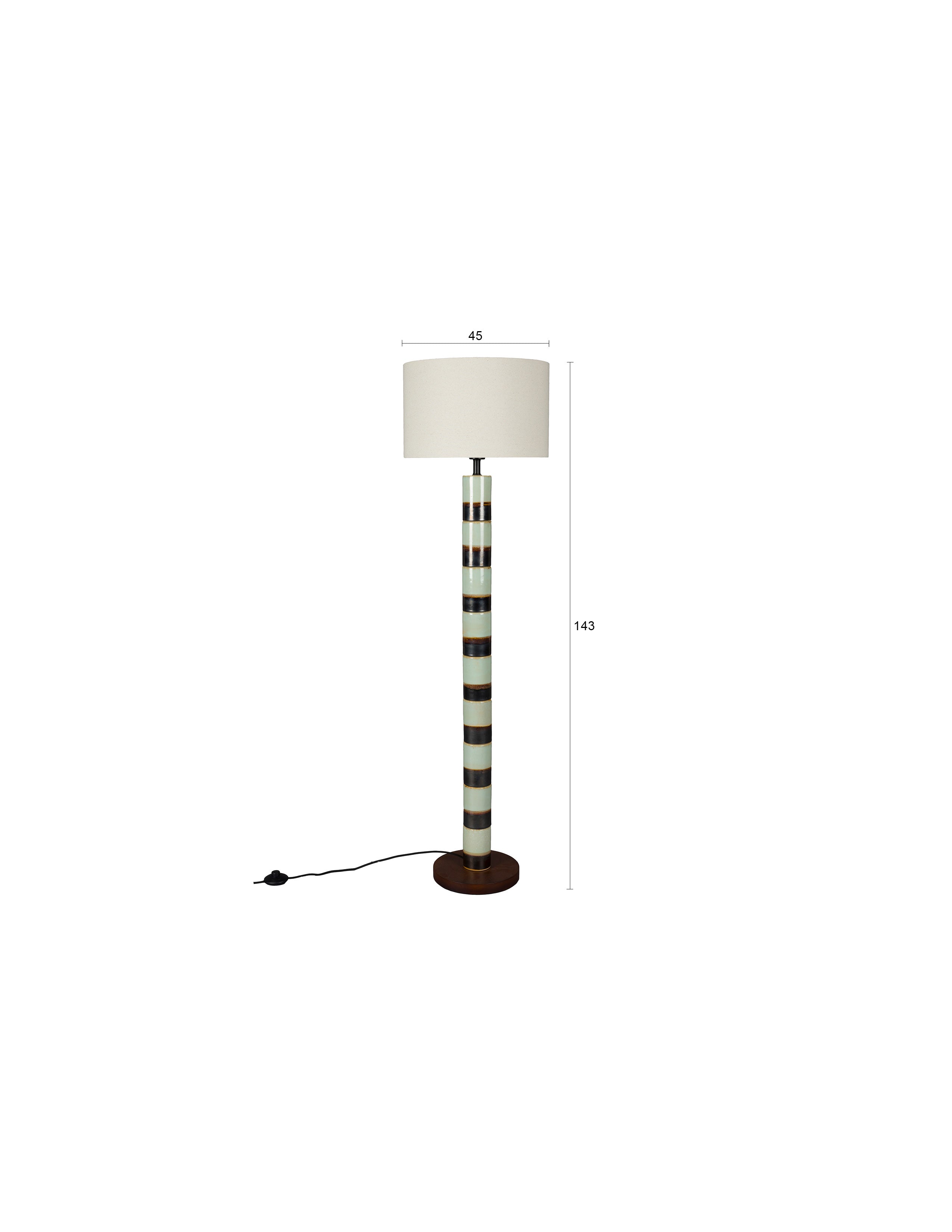 Dutchbone Vertigo Stacked Ceramic Black & White Floor Lamp