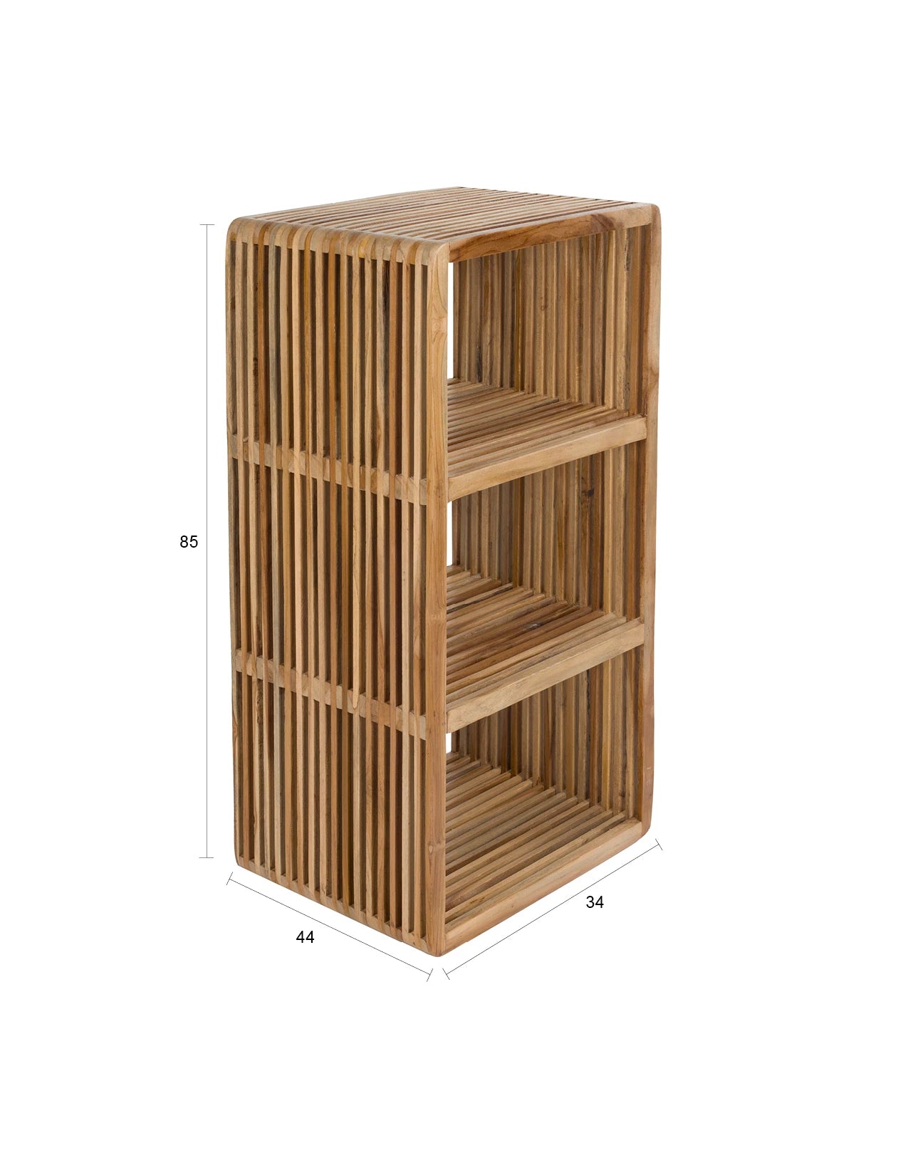 Djia Brown Teak Wood Display Unit