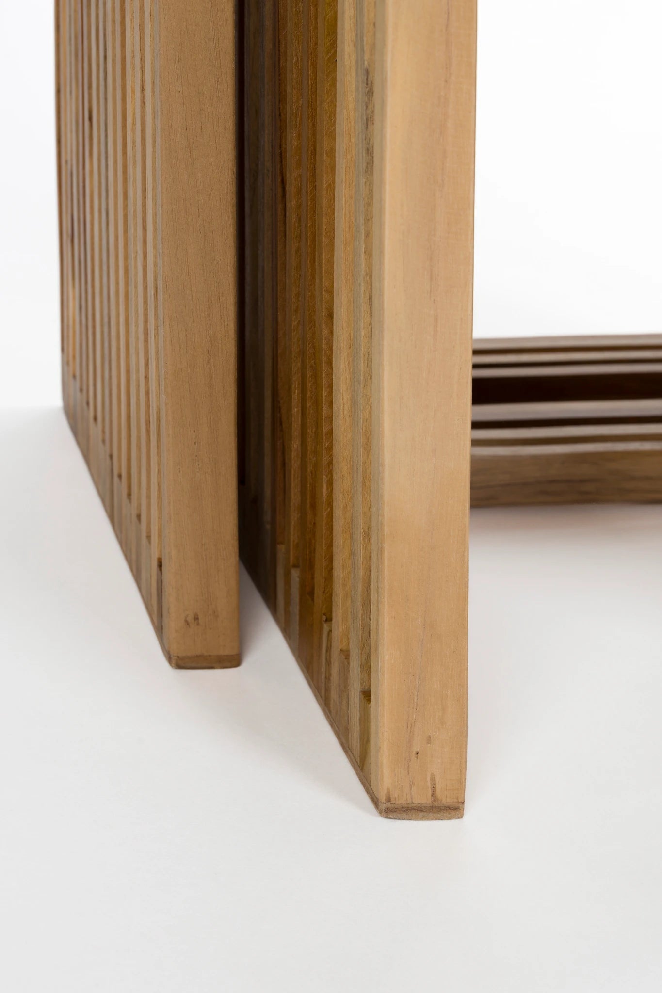 Set of 2 Djia Brown Teak Wood Plant Stands