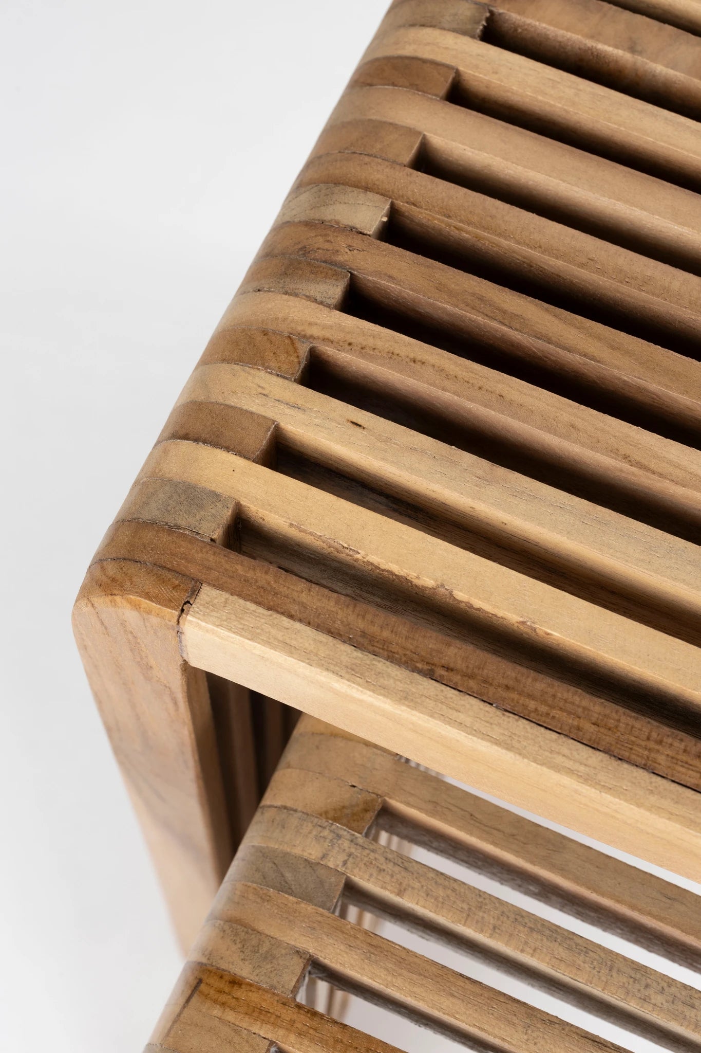 Set of 2 Djia Brown Teak Wood Coffee Tables